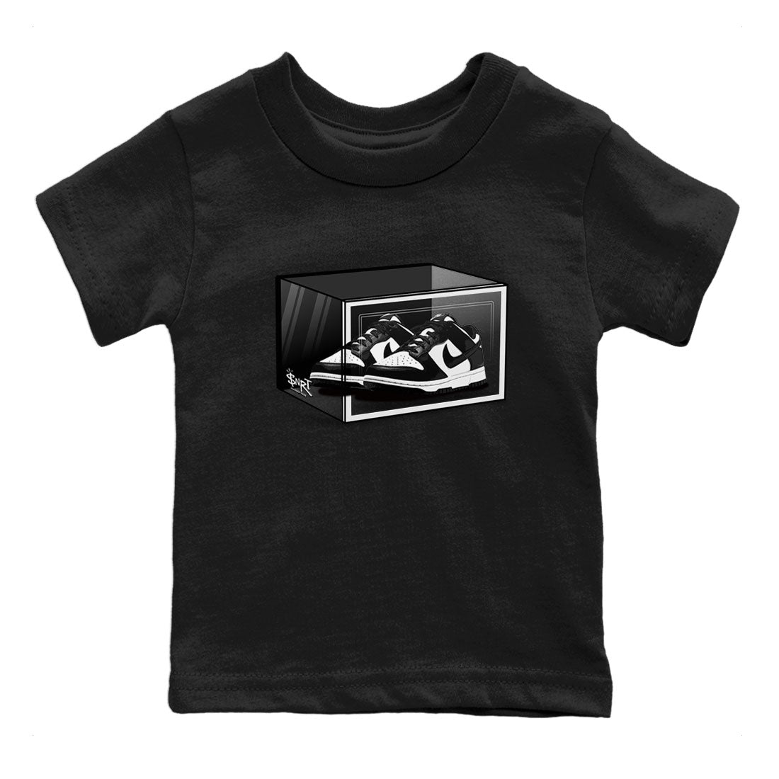 Dunk Panda shirt to match jordans Shoe Box sneaker tees Dunk Panda SNRT Sneaker Release Tees Baby Toddler Black 2 T-Shirt