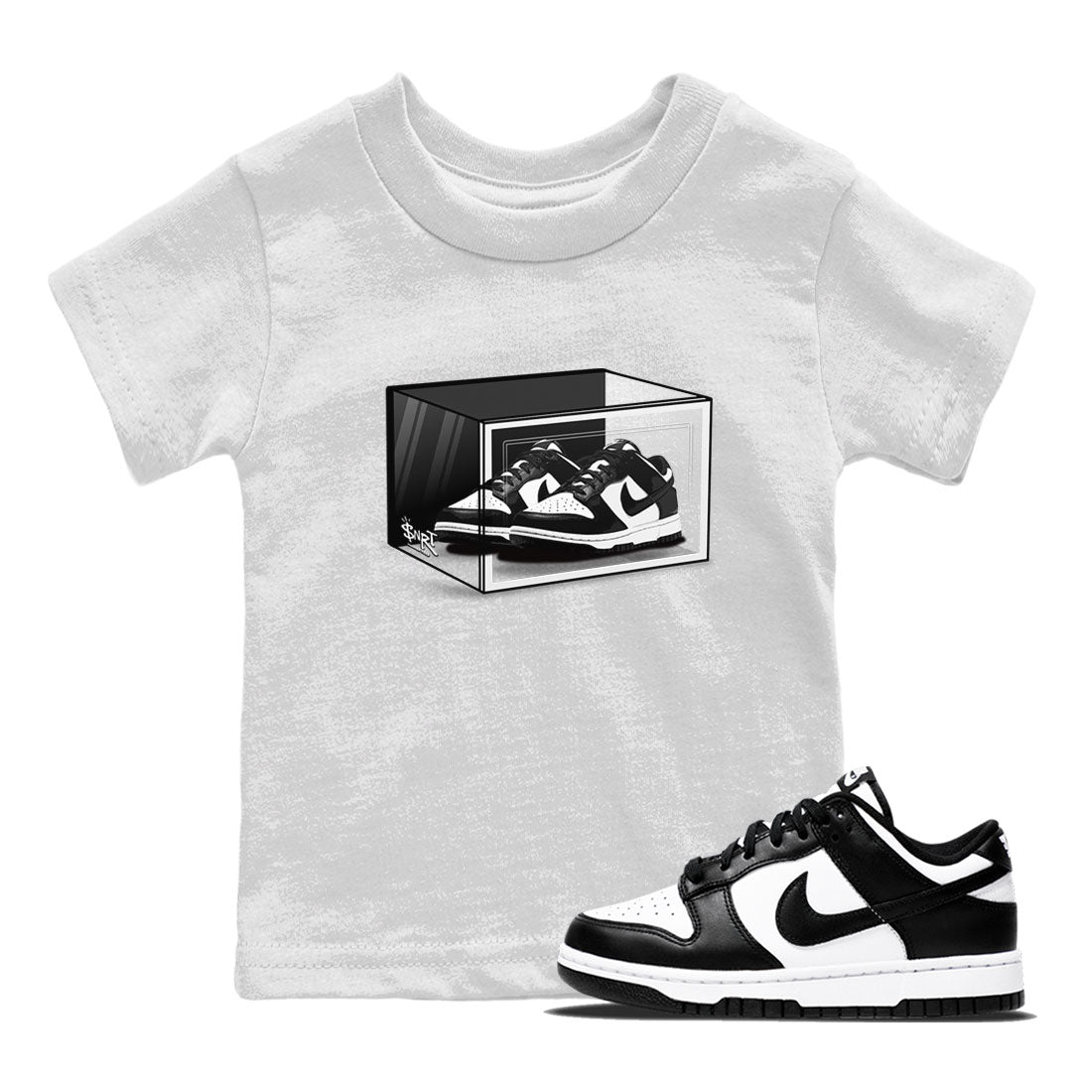 Dunk Panda shirt to match jordans Shoe Box sneaker tees Dunk Panda SNRT Sneaker Release Tees Baby Toddler White 1 T-Shirt