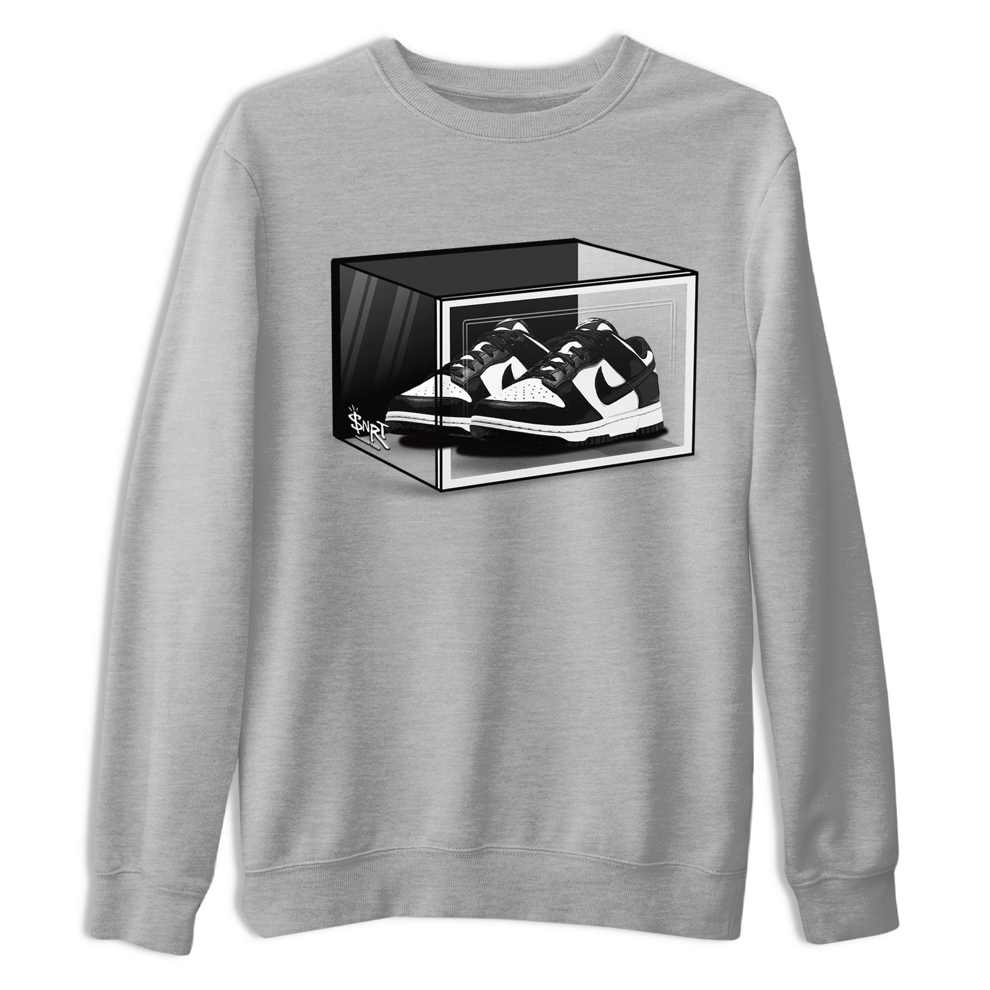 Dunk Panda shirt to match jordans Shoe Box sneaker tees Dunk Panda SNRT Sneaker Release Tees Unisex Heather Grey 2 T-Shirt