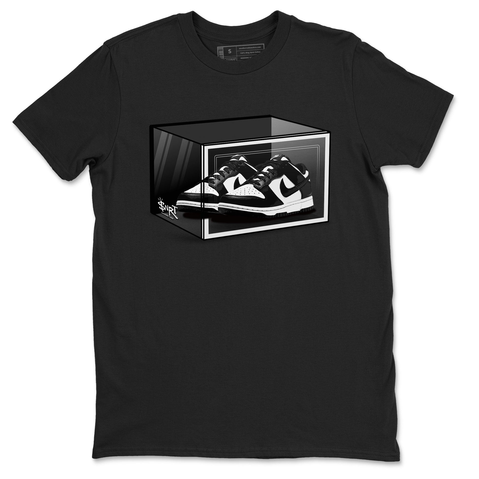 Dunk Panda shirt to match jordans Shoe Box sneaker tees Dunk Panda SNRT Sneaker Release Tees Unisex Black 2 T-Shirt