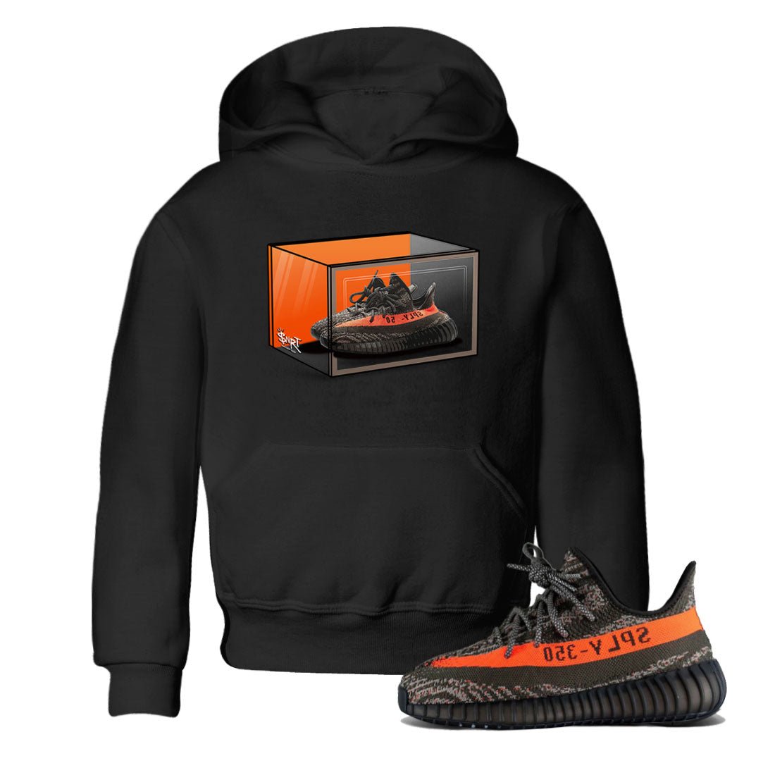 Yeezy 350 Carbon Beluga shirt to match jordans Shoe Box sneaker tees Yeezy Boost 350 Carbon Beluga SNRT Sneaker Release Tees Baby Toddler Black 1 T-Shirt