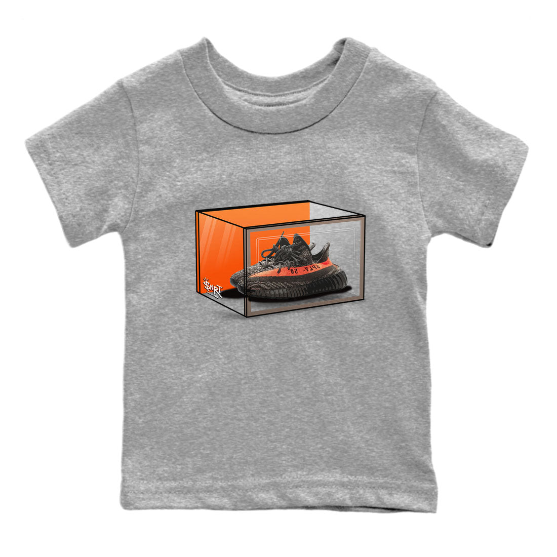 Yeezy 350 Carbon Beluga shirt to match jordans Shoe Box sneaker tees Yeezy Boost 350 Carbon Beluga SNRT Sneaker Release Tees Baby Toddler Heather Grey 2 T-Shirt