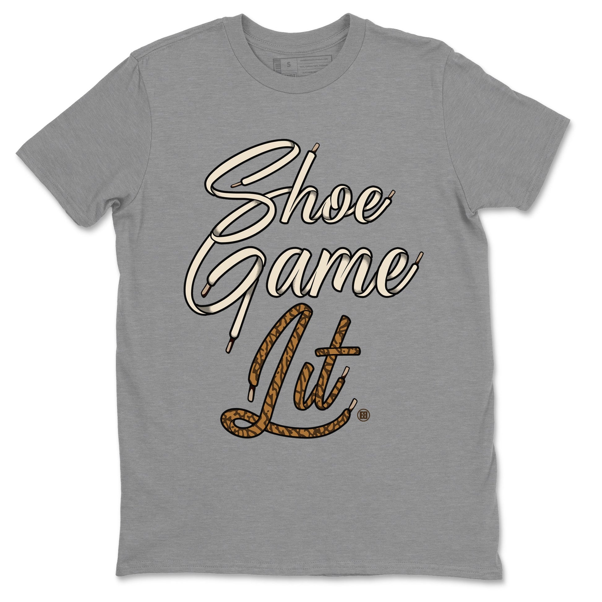 Air Jordan 3 Palomino Sneaker Match Tees Shoe Game Lit Shoe Lace Sneaker Tees Jordan 3 Retro Palomino Sneaker Release Tees Unisex Shirts Heather Grey 2