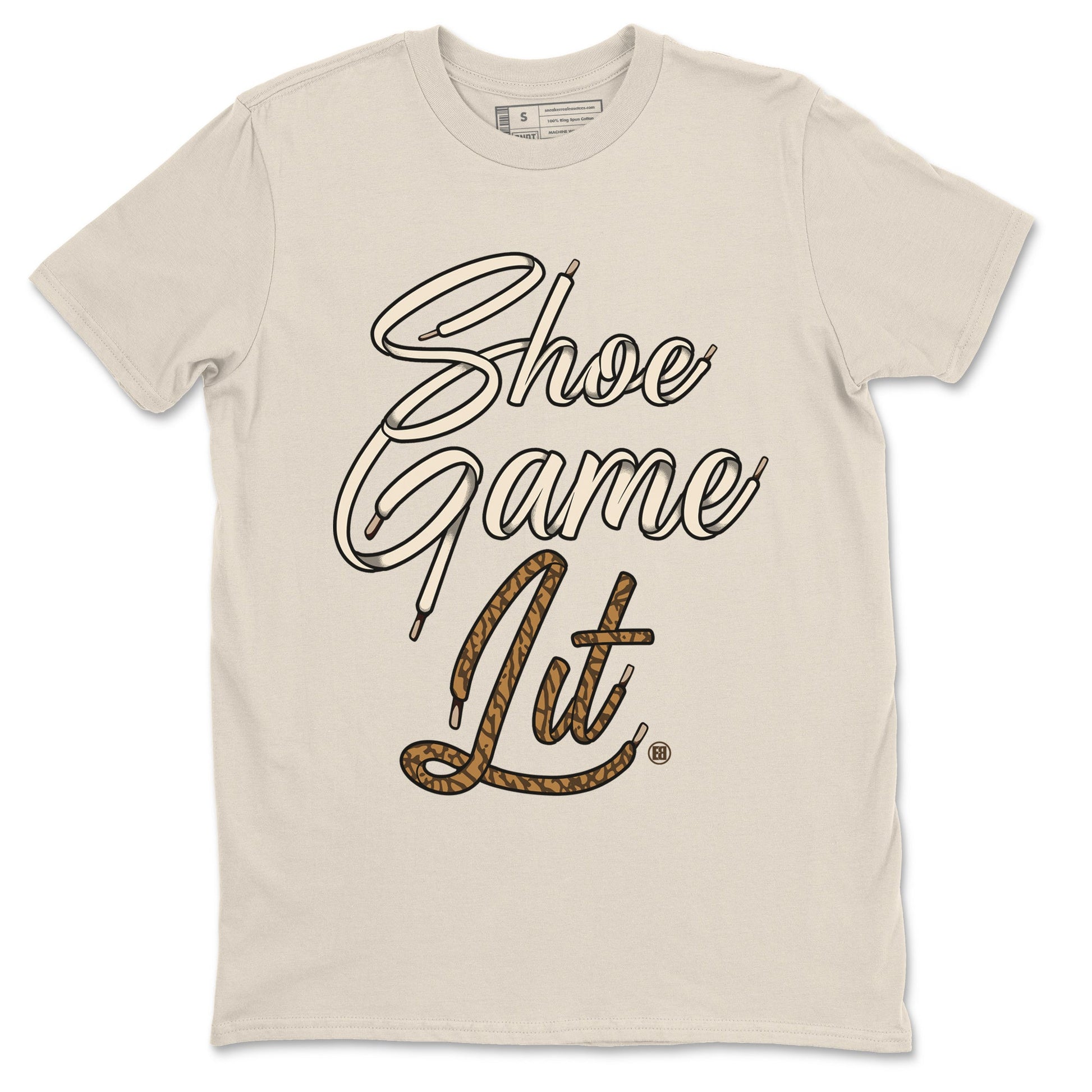 Air Jordan 3 Palomino Sneaker Match Tees Shoe Game Lit Shoe Lace Sneaker Tees Jordan 3 Retro Palomino Sneaker Release Tees Unisex Shirts Natural 2