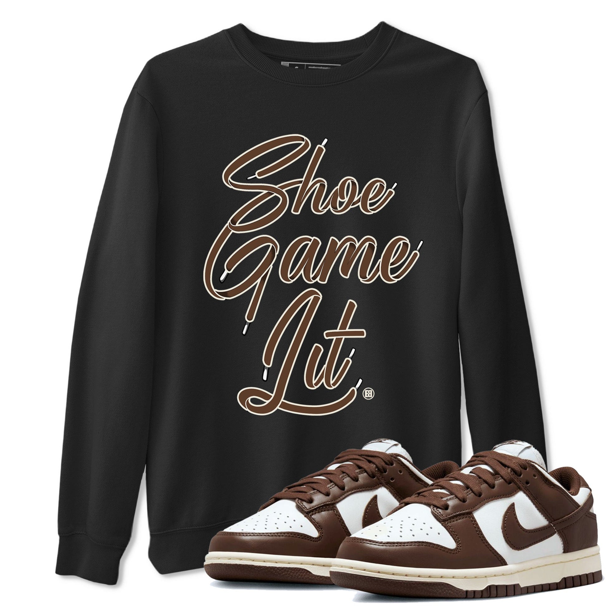 Dunk Low WMNS Cacao Wow sneaker shirt to match jordans Shoe Game Lit Shoe Lace sneaker tees Dunk Cacao Wow SNRT Sneaker Tees Crew Neck Unisex Cotton Sneaker T-Shirt Black 1 T-Shirt