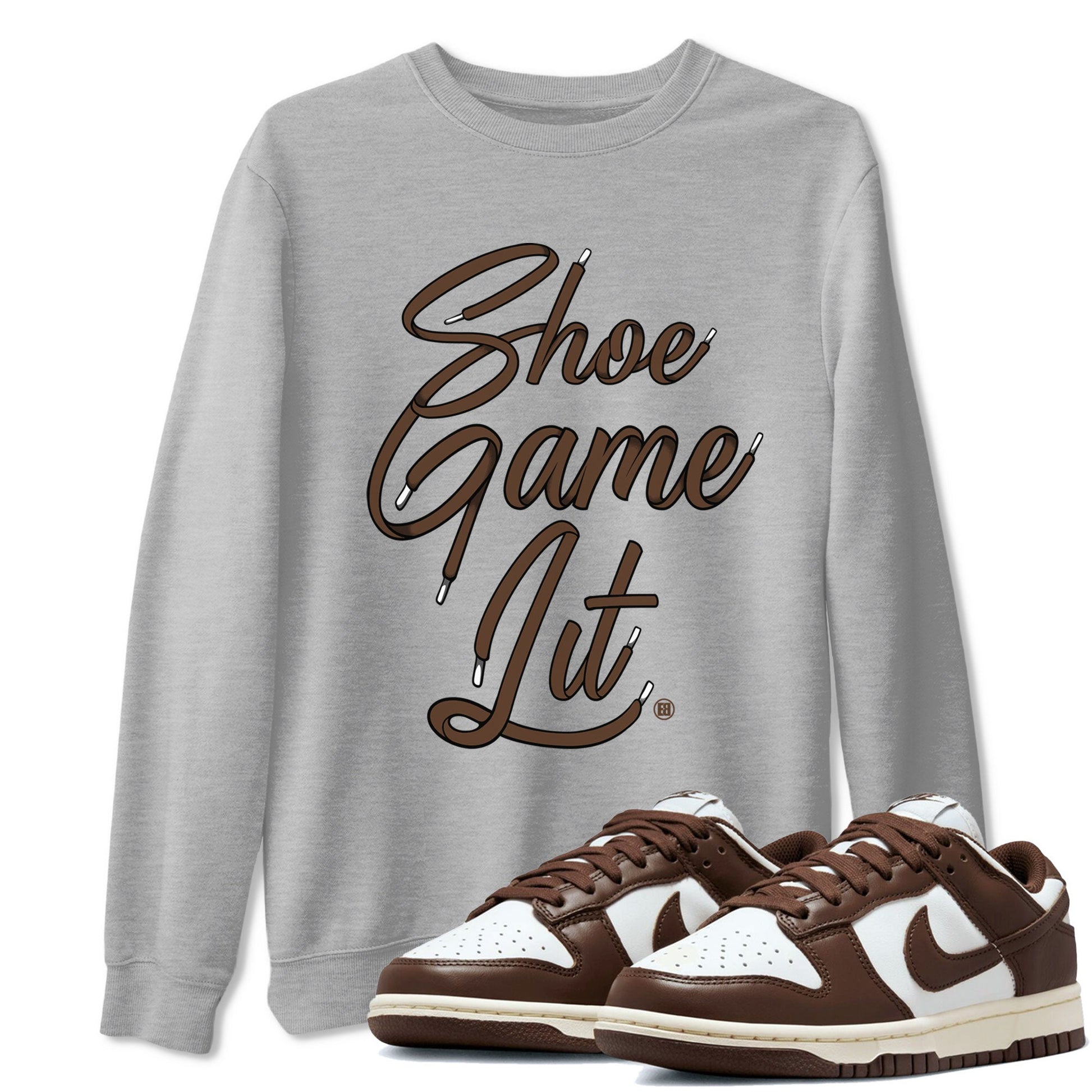 Dunk Low WMNS Cacao Wow sneaker shirt to match jordans Shoe Game Lit Shoe Lace sneaker tees Dunk Cacao Wow SNRT Sneaker Tees Crew Neck Unisex Cotton Sneaker T-Shirt Heather Grey 1 T-Shirt
