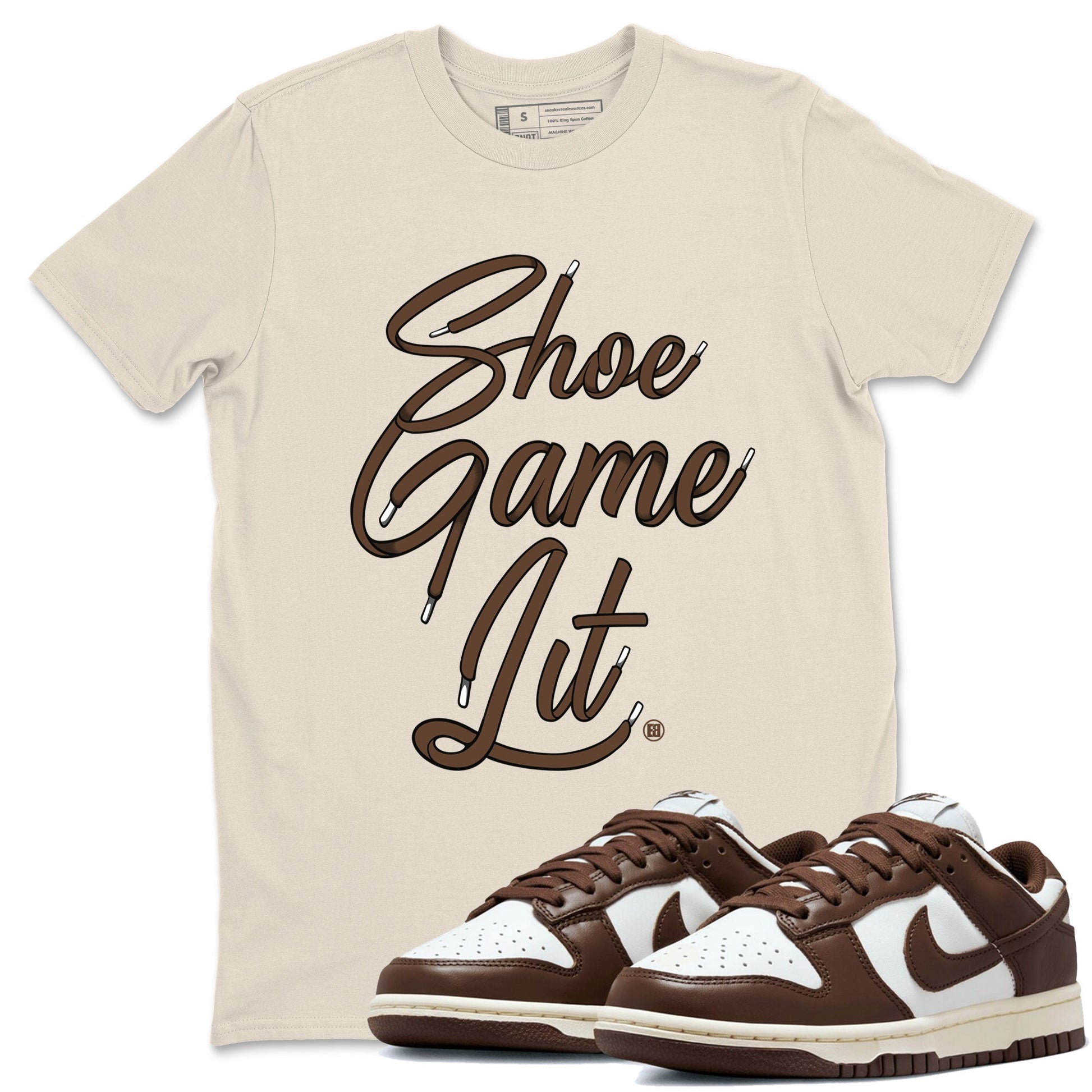 Dunk Low WMNS Cacao Wow sneaker shirt to match jordans Shoe Game Lit Shoe Lace sneaker tees Dunk Cacao Wow SNRT Sneaker Tees Crew Neck Unisex Cotton Sneaker T-Shirt Natural 1 T-Shirt