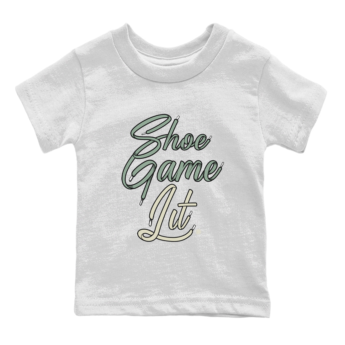 Dunk Low Mica Green Shirts Shoe Game Lit Shoe Lace Sneaker Tees Dunk Mica Green Sneaker Release Tees Kids Shirts White 2