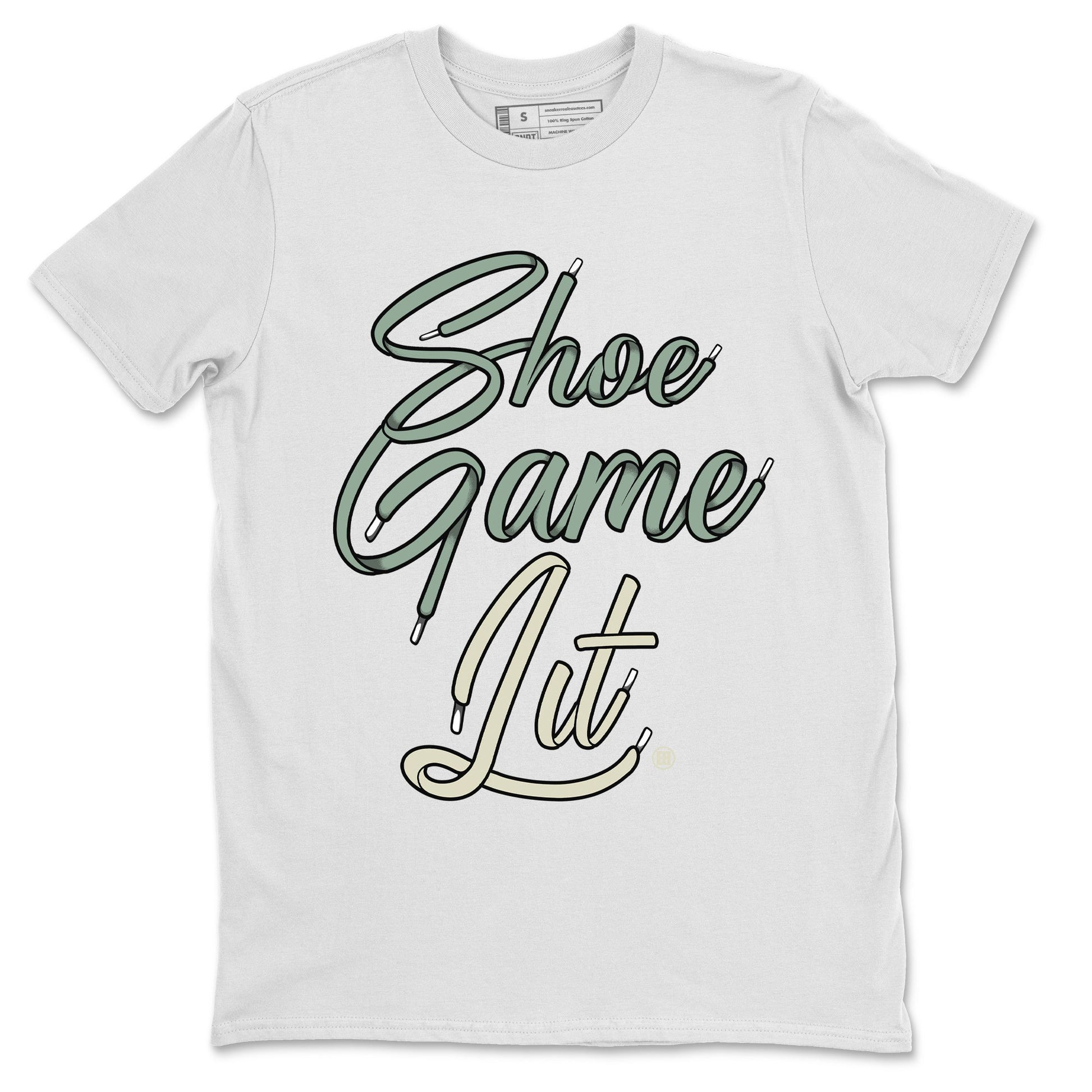 Dunk Low Mica Green Shirts Shoe Game Lit Shoe Lace Sneaker Tees Dunk Mica Green Sneaker Release Tees Unisex Shirts White 2