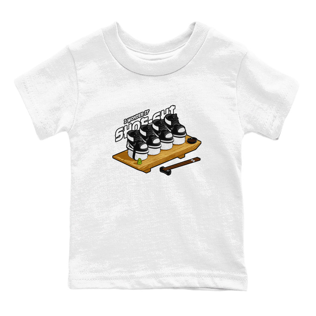 1s Black White shirt to match jordans Shoe-Shi sneaker tees Air Jordan 1 High OG Black White SNRT sneaker release tees baby toddler White 2 cotton Shirt