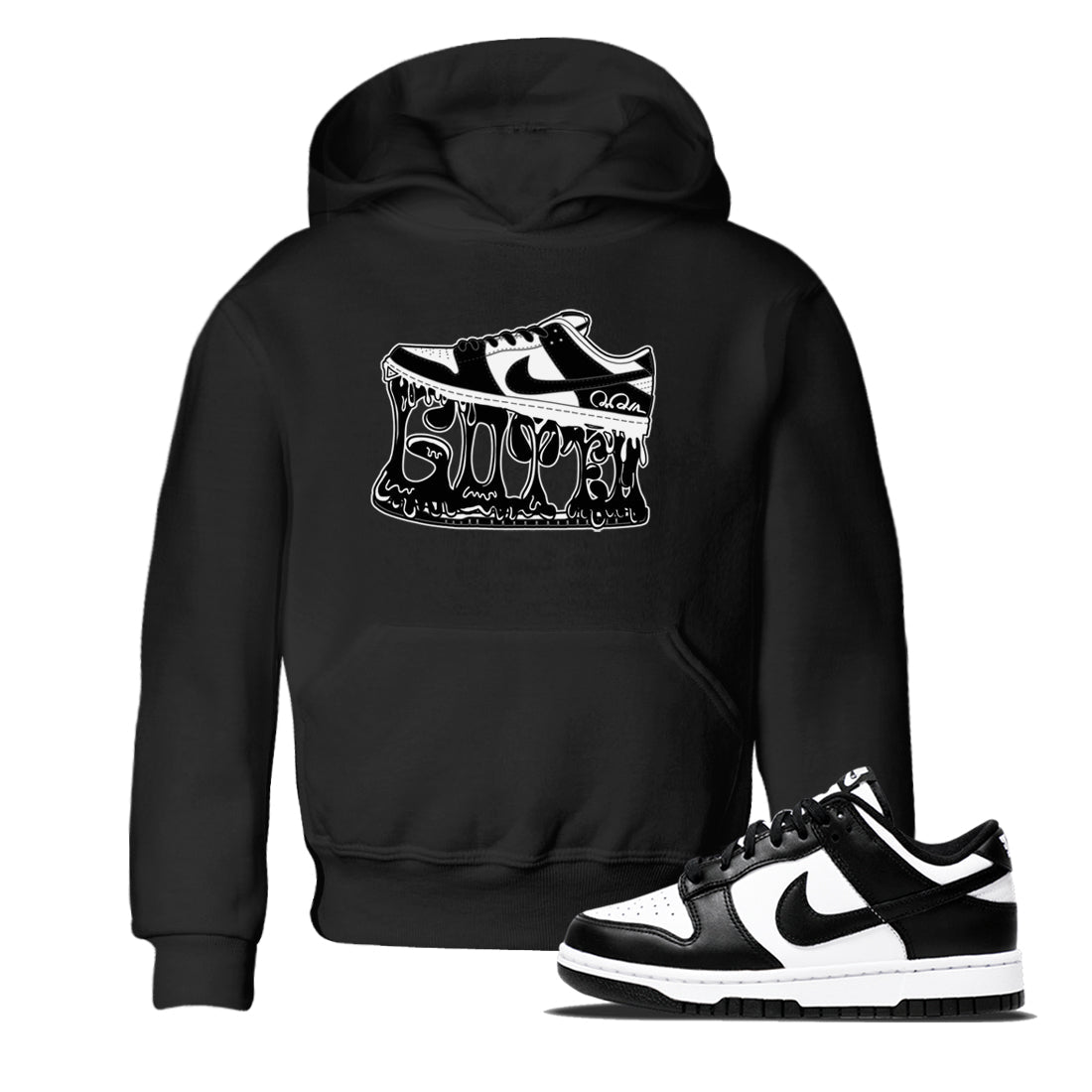 Dunk Panda shirt to match jordans Shoe Stuck sneaker tees Nike Dunk Low Panda SNRT Sneaker Release Tees Baby Toddler Black 1 T-Shirt