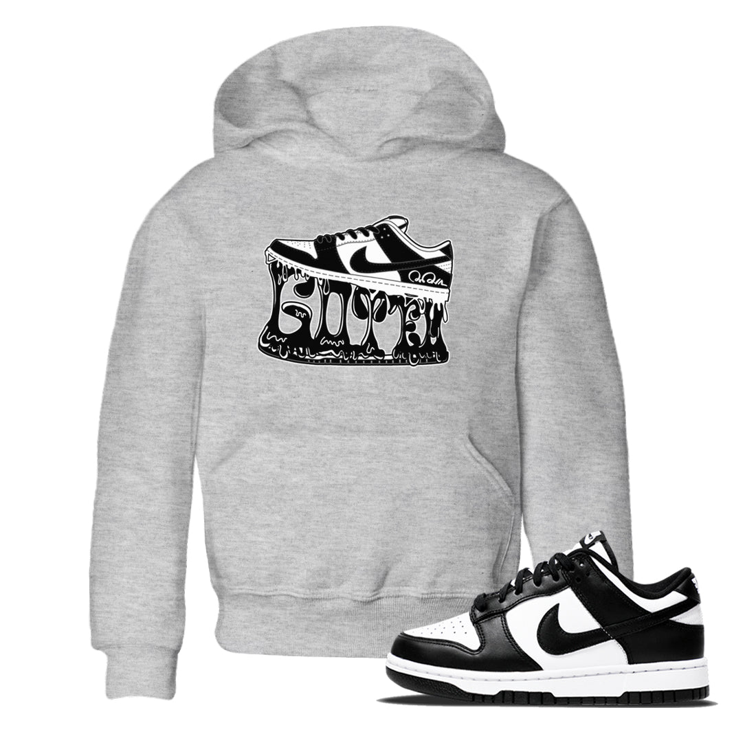 Dunk Panda shirt to match jordans Shoe Stuck sneaker tees Nike Dunk Low Panda SNRT Sneaker Release Tees Baby Toddler Heather Grey 1 T-Shirt