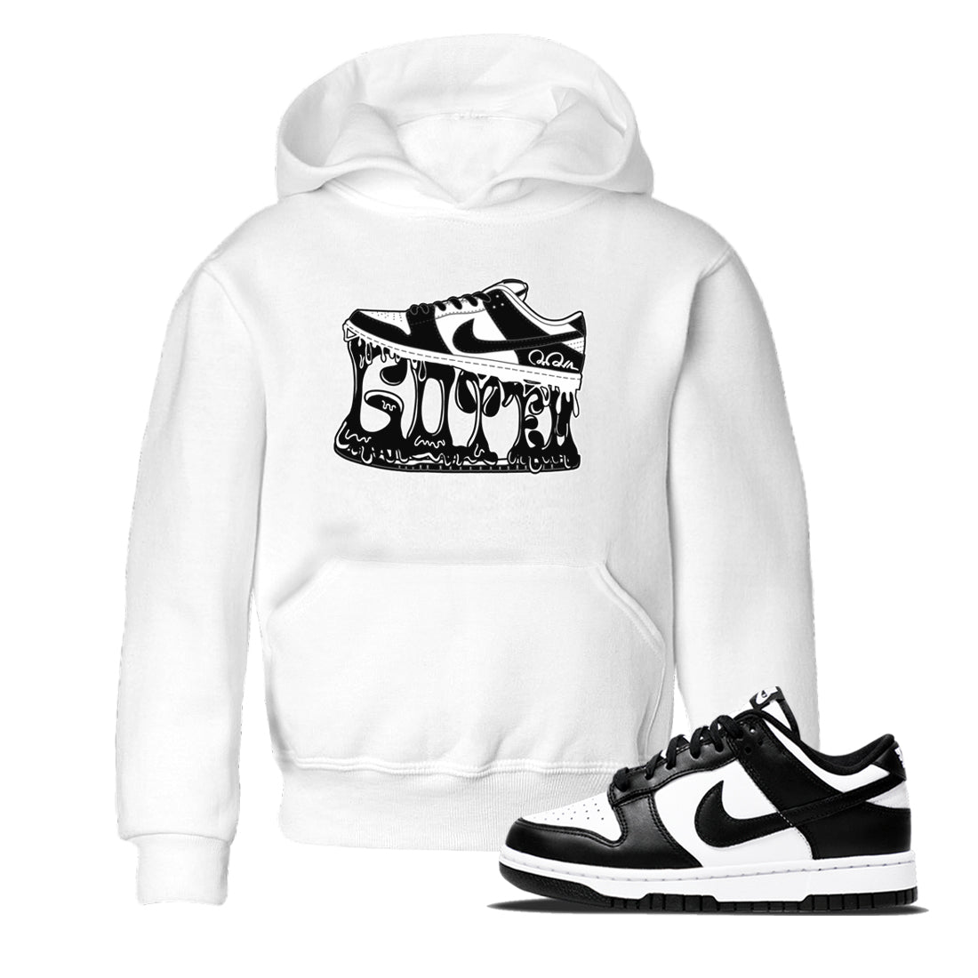 Dunk Panda shirt to match jordans Shoe Stuck sneaker tees Nike Dunk Low Panda SNRT Sneaker Release Tees Baby Toddler White 1 T-Shirt