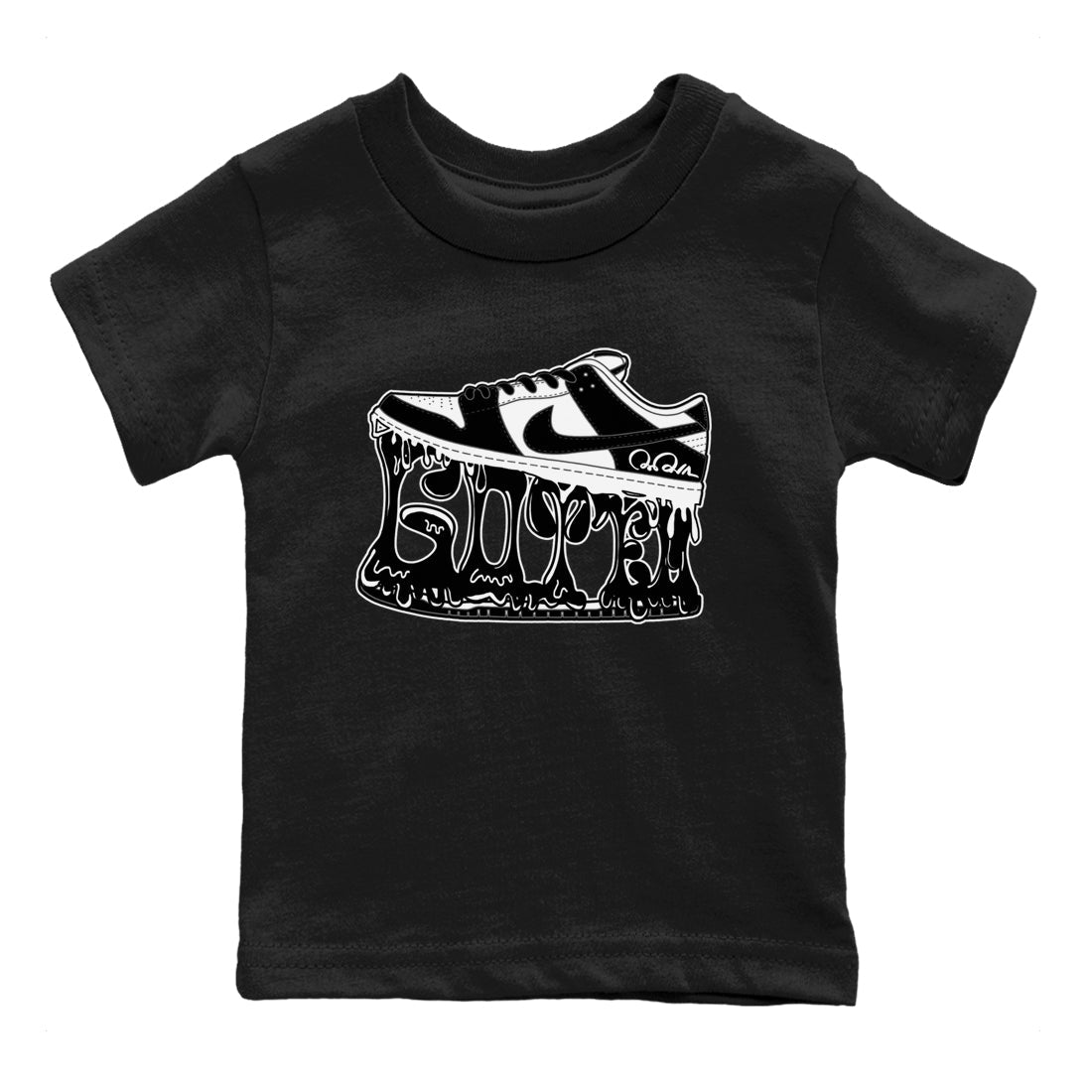Dunk Panda shirt to match jordans Shoe Stuck sneaker tees Nike Dunk Low Panda SNRT Sneaker Release Tees Baby Toddler Black 2 T-Shirt