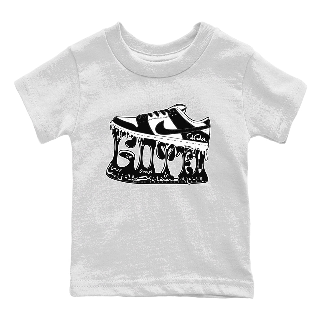 Dunk Panda shirt to match jordans Shoe Stuck sneaker tees Nike Dunk Low Panda SNRT Sneaker Release Tees Baby Toddler White 2 T-Shirt