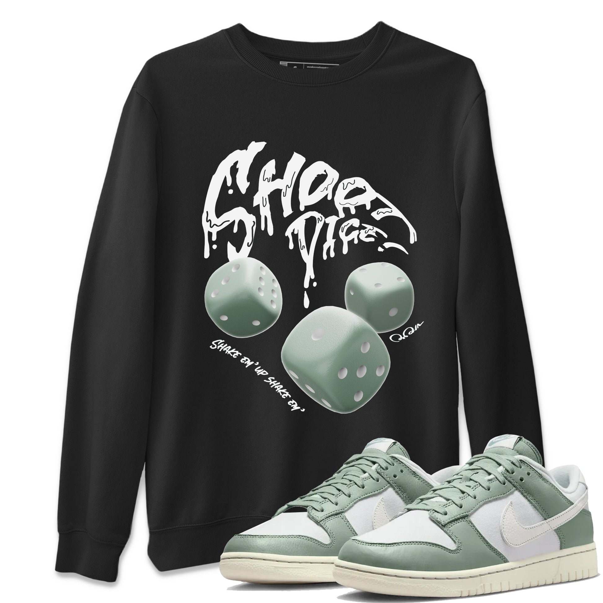 Dunk Mica Green Sneaker Match Tees Shoot Dice Sneaker Tees Nike Dunk Low Mica Green Sneaker Release Tees Unisex Shirts Black 1