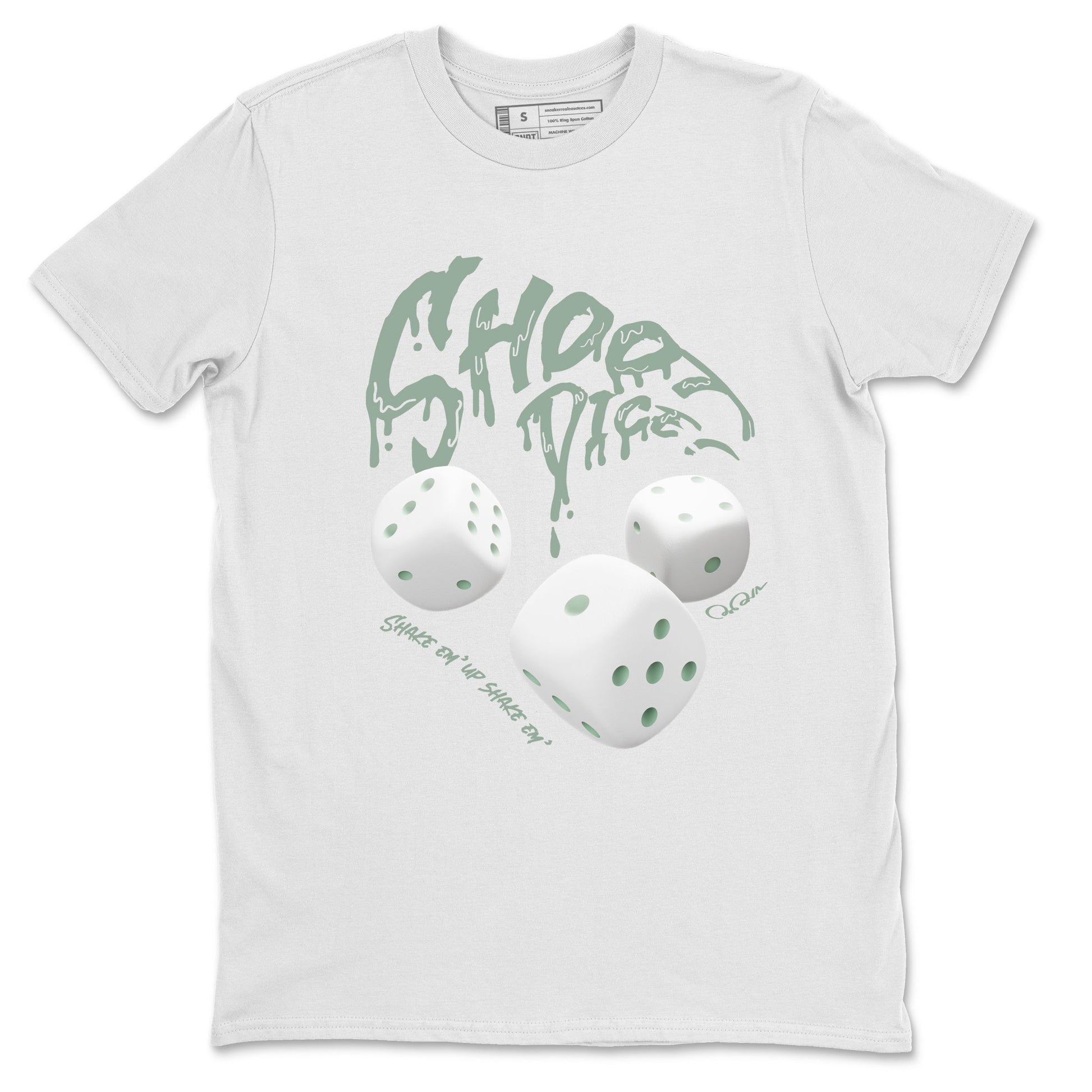Dunk Mica Green Sneaker Match Tees Shoot Dice Sneaker Tees Nike Dunk Low Mica Green Sneaker Release Tees Unisex Shirts White 2