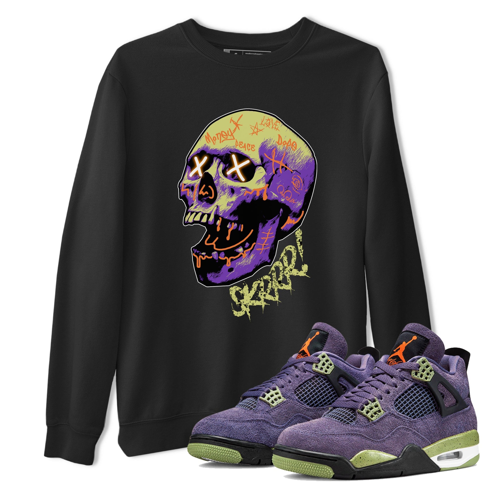 Air Jordan 4 Canyon Purple shirt to match jordans Skrrr sneaker tees AJ4 Canyon Purple SNRT Sneaker Release Tees Unisex Black 1 T-Shirt, Halloween tshirt