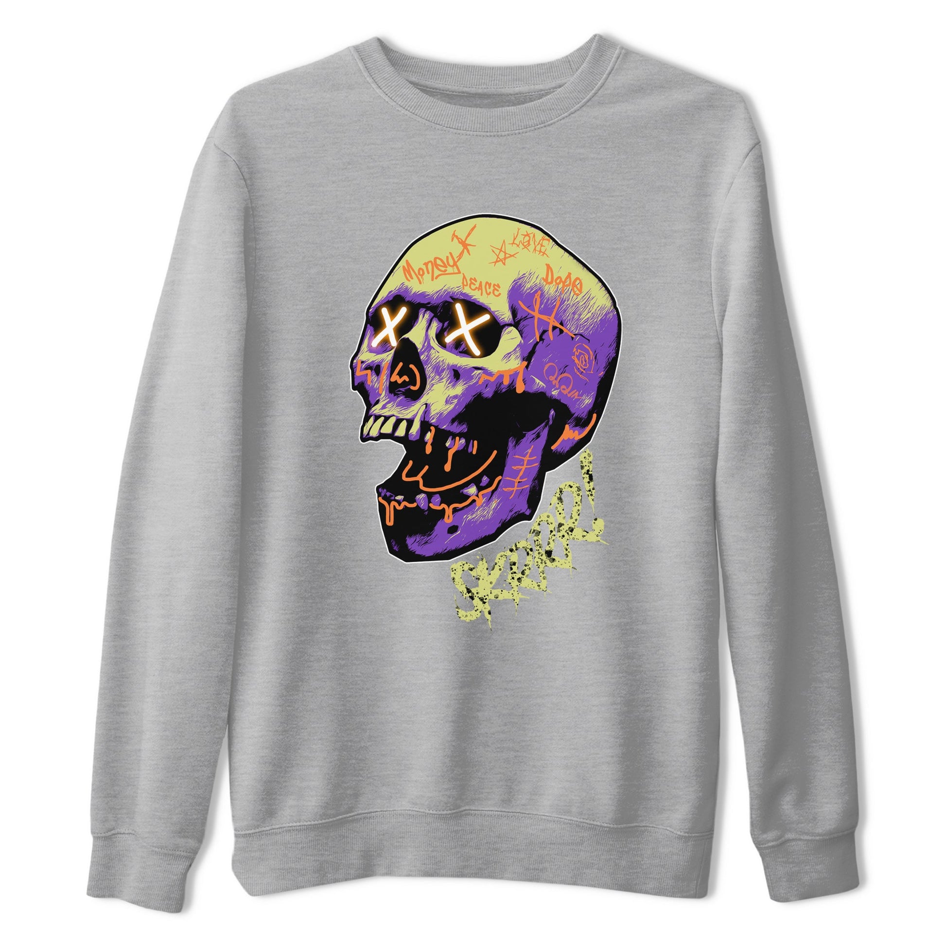 Air Jordan 4 Canyon Purple shirt to match jordans Skrrr sneaker tees AJ4 Canyon Purple SNRT Sneaker Release Tees Unisex Heather Grey 2 T-Shirt, Halloween tshirt