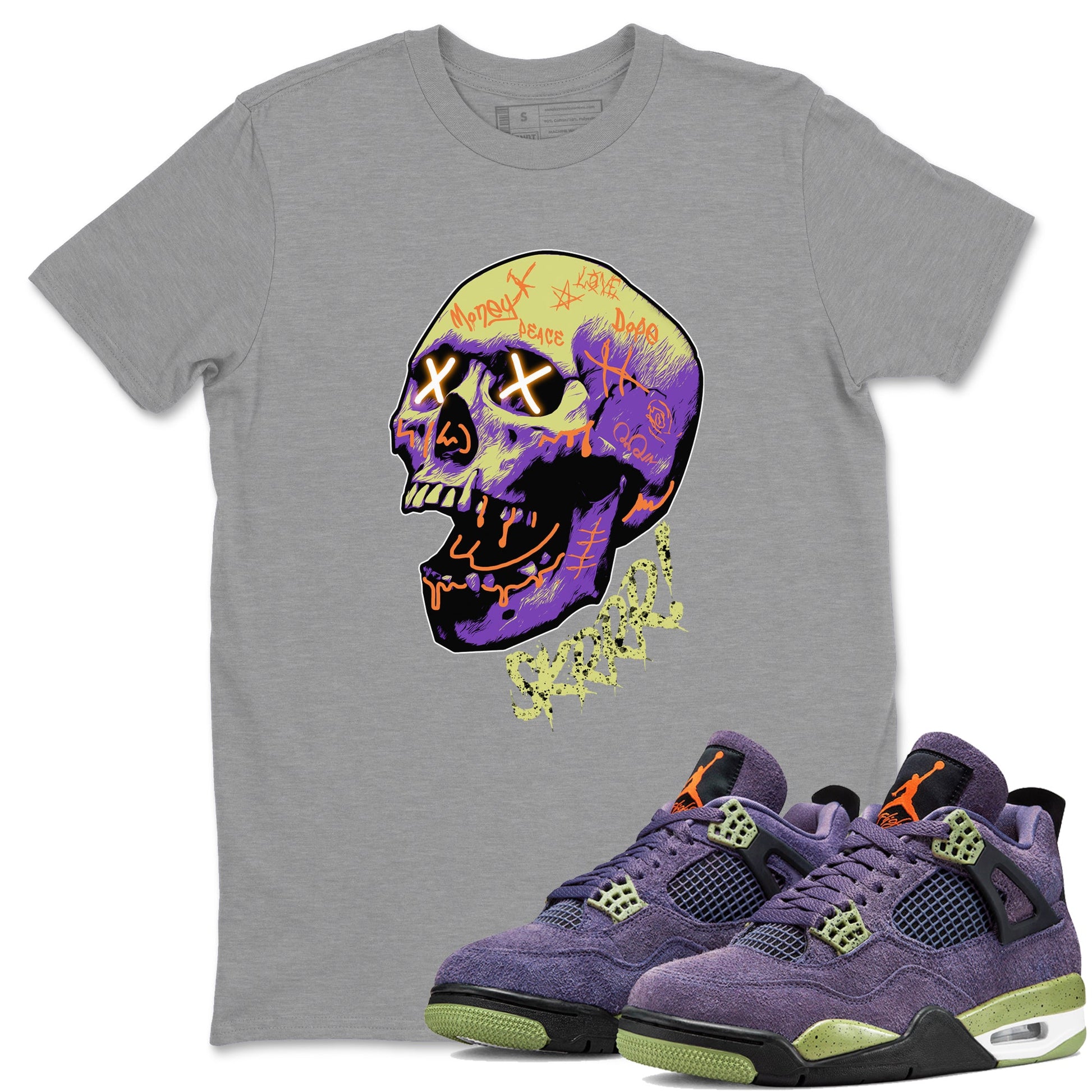 Air Jordan 4 Canyon Purple shirt to match jordans Skrrr sneaker tees AJ4 Canyon Purple SNRT Sneaker Release Tees Unisex Heather Grey 1 T-Shirt, Halloween tshirt