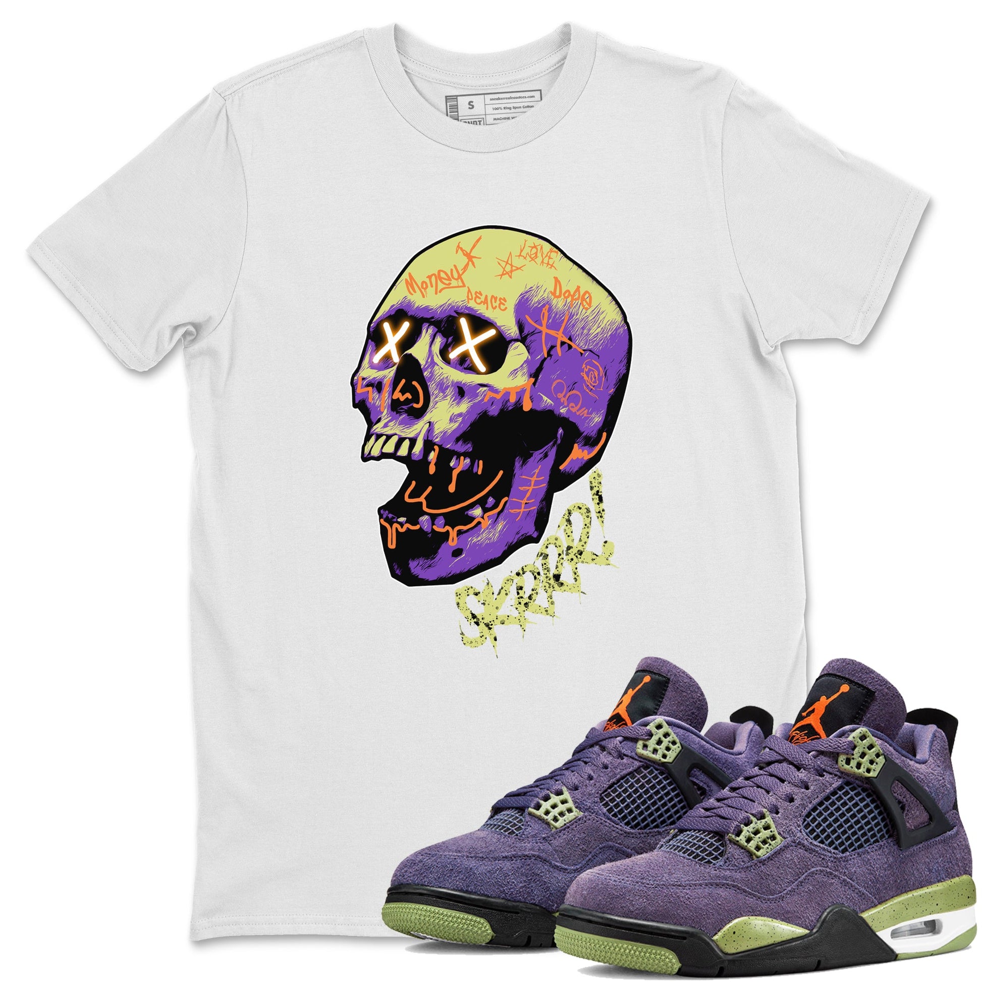 Air Jordan 4 Canyon Purple shirt to match jordans Skrrr sneaker tees AJ4 Canyon Purple SNRT Sneaker Release Tees Unisex White 1 T-Shirt, Halloween tshirt
