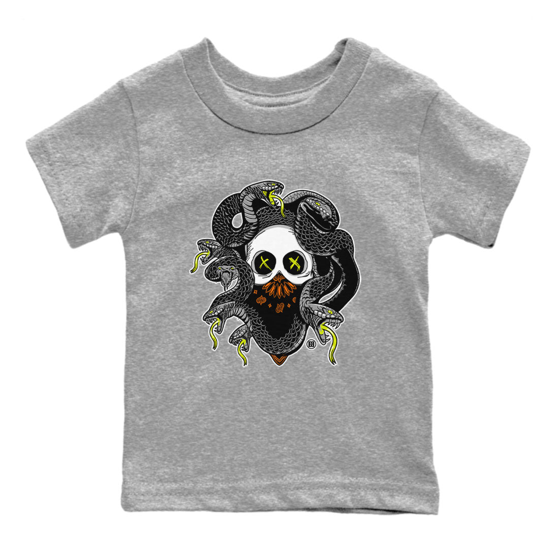 Dunk Mid Premium shirt to match jordans Skull Medusa sneaker tees Dunk Halloween SNRT Sneaker Tees Casual Crew Neck T-Shirt Baby Toddler Heather Grey 2 T-Shirt