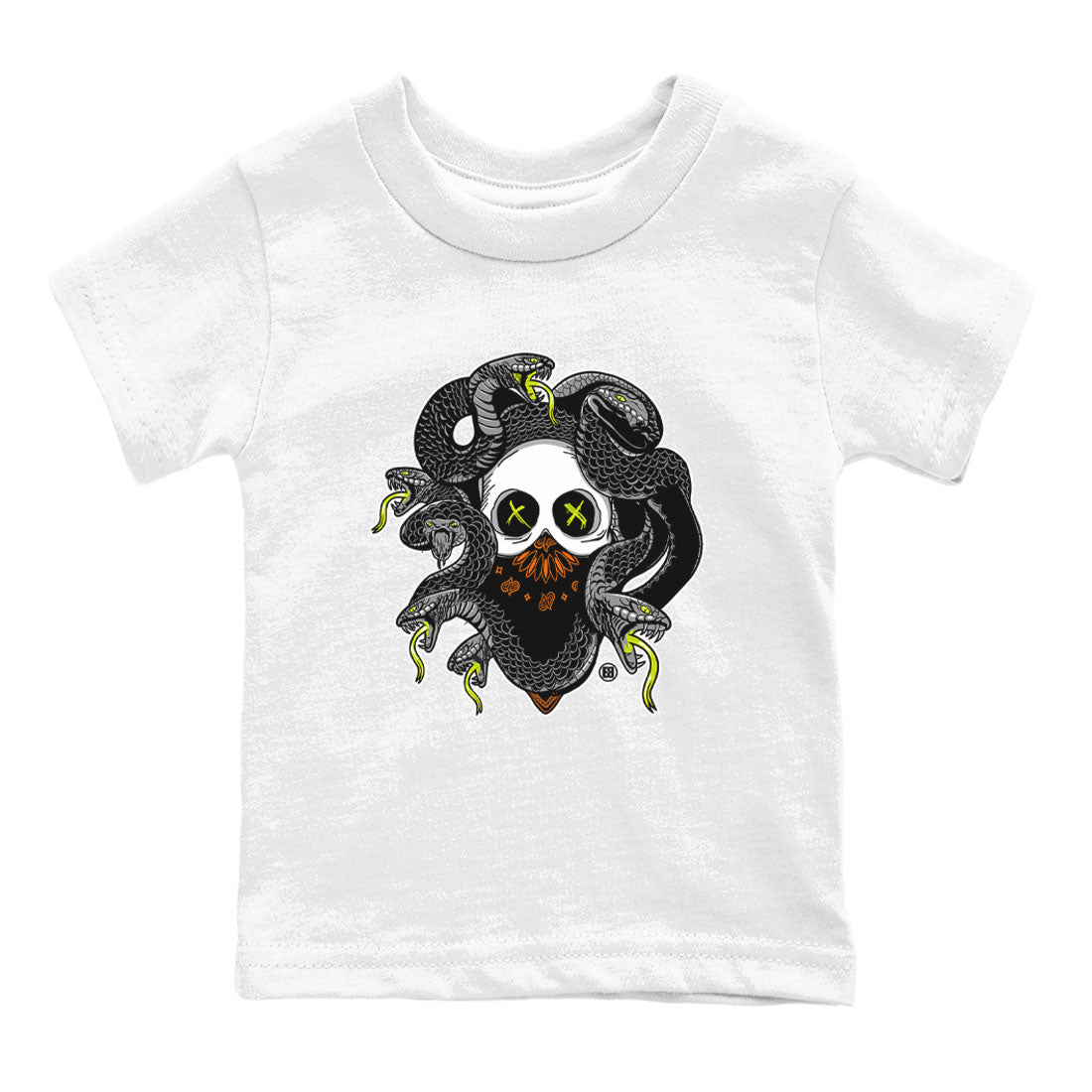 Dunk Mid Premium shirt to match jordans Skull Medusa sneaker tees Dunk Halloween SNRT Sneaker Tees Casual Crew Neck T-Shirt Baby Toddler White 2 T-Shirt