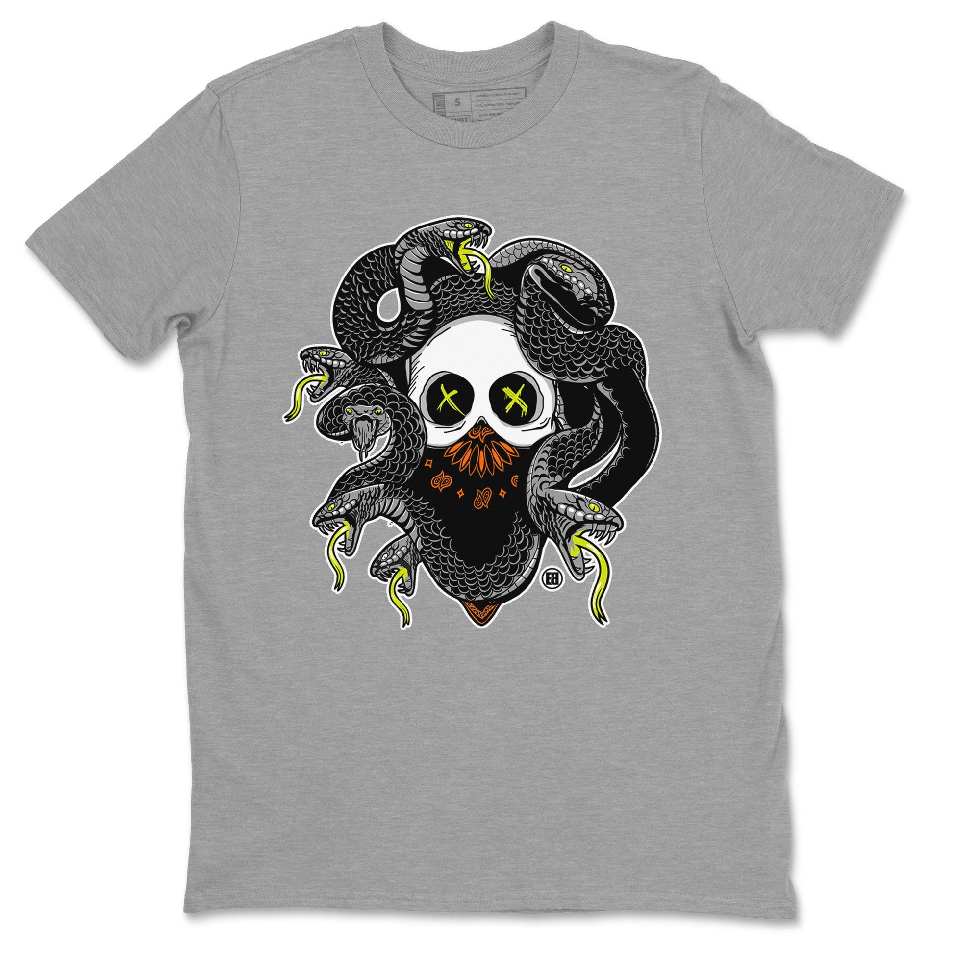 Dunk Mid Premium shirt to match jordans Skull Medusa sneaker tees Dunk Halloween SNRT Sneaker Tees Casual Crew Neck T-Shirt Unisex Heather Grey 2 T-Shirt