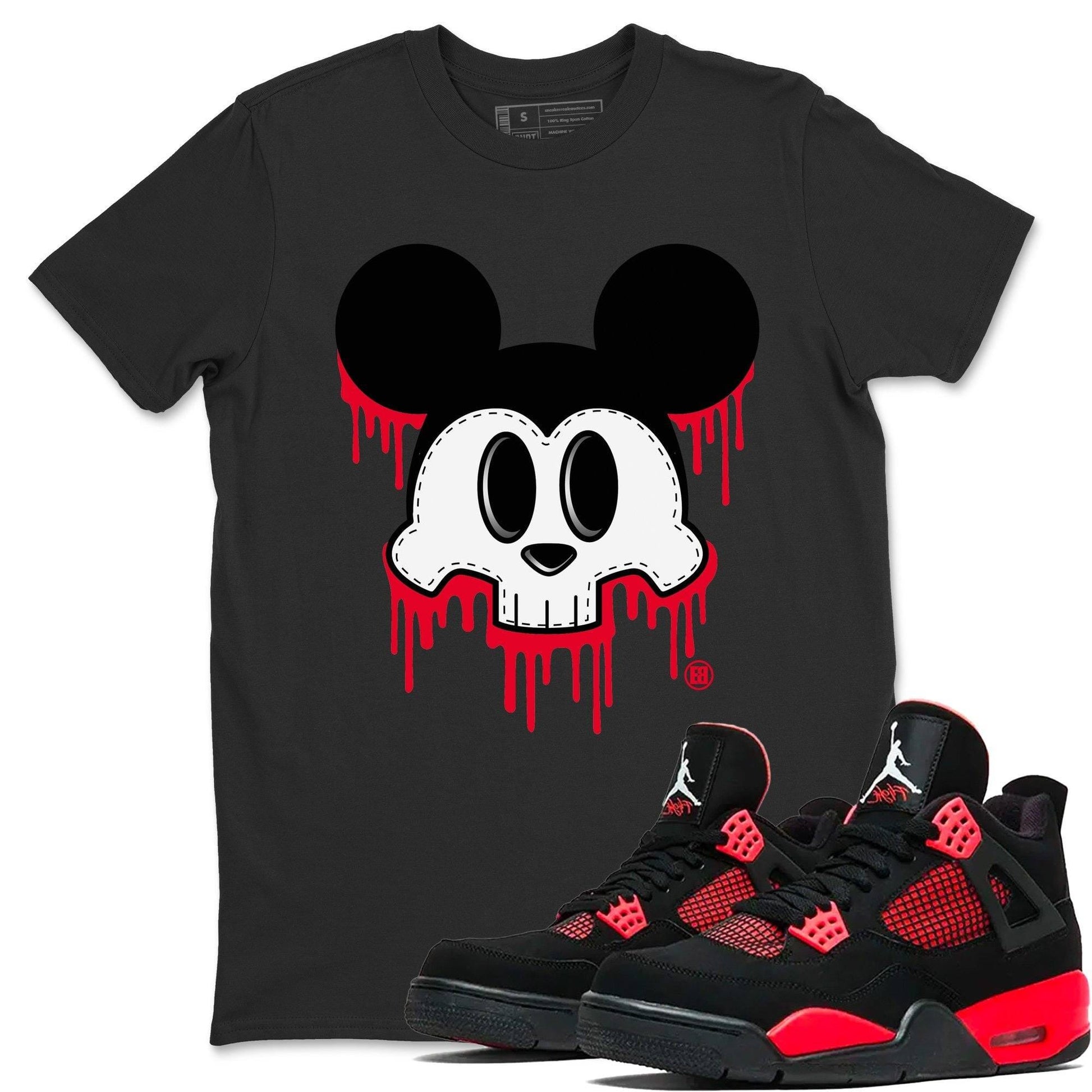 Jordan 4 Red Thunder Sneaker Match Tees Skull Mouse Sneaker Tees Jordan 4 Red Thunder Sneaker Release Tees Unisex Shirts