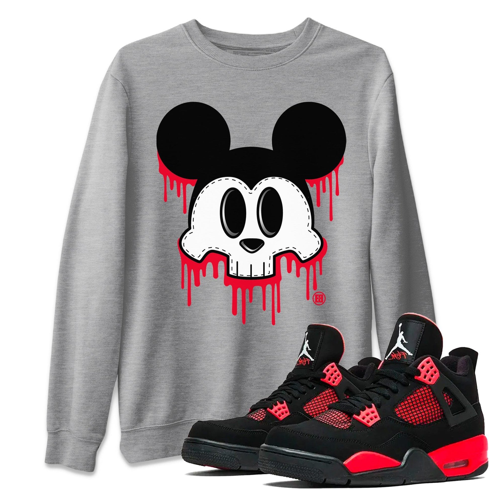 Jordan 4 Red Thunder Sneaker Match Tees Skull Mouse Sneaker Tees Jordan 4 Red Thunder Sneaker Release Tees Unisex Shirts