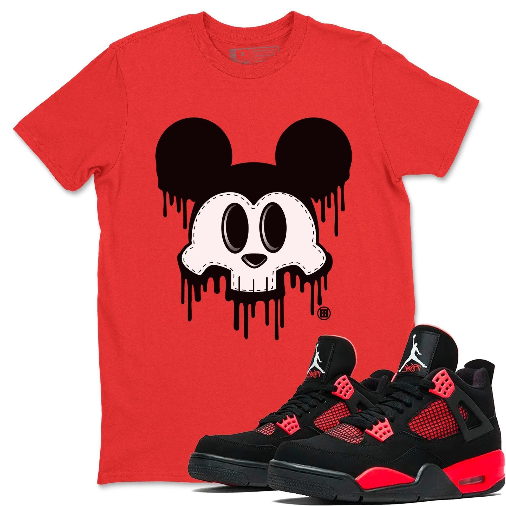 Jordan 4 Red Thunder Sneaker Match Tees Skull Mouse Sneaker Tees Jordan 4 Red Thunder Sneaker Release Tees Unisex Shirts