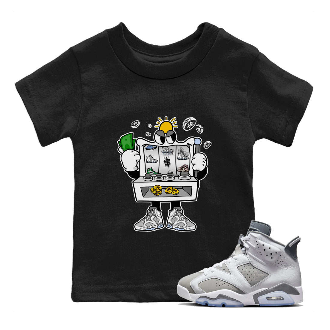 Jordan 6 Cool Grey Sneaker Match Tees Slot Machine Sneaker Tees Jordan 6 Cool Grey Sneaker Release Tees Kids Shirts