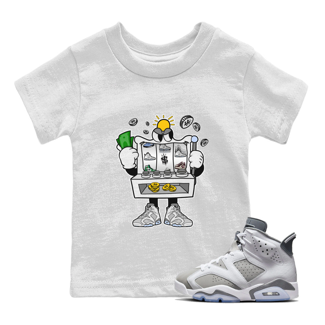 Jordan 6 Cool Grey Sneaker Match Tees Slot Machine Sneaker Tees Jordan 6 Cool Grey Sneaker Release Tees Kids Shirts