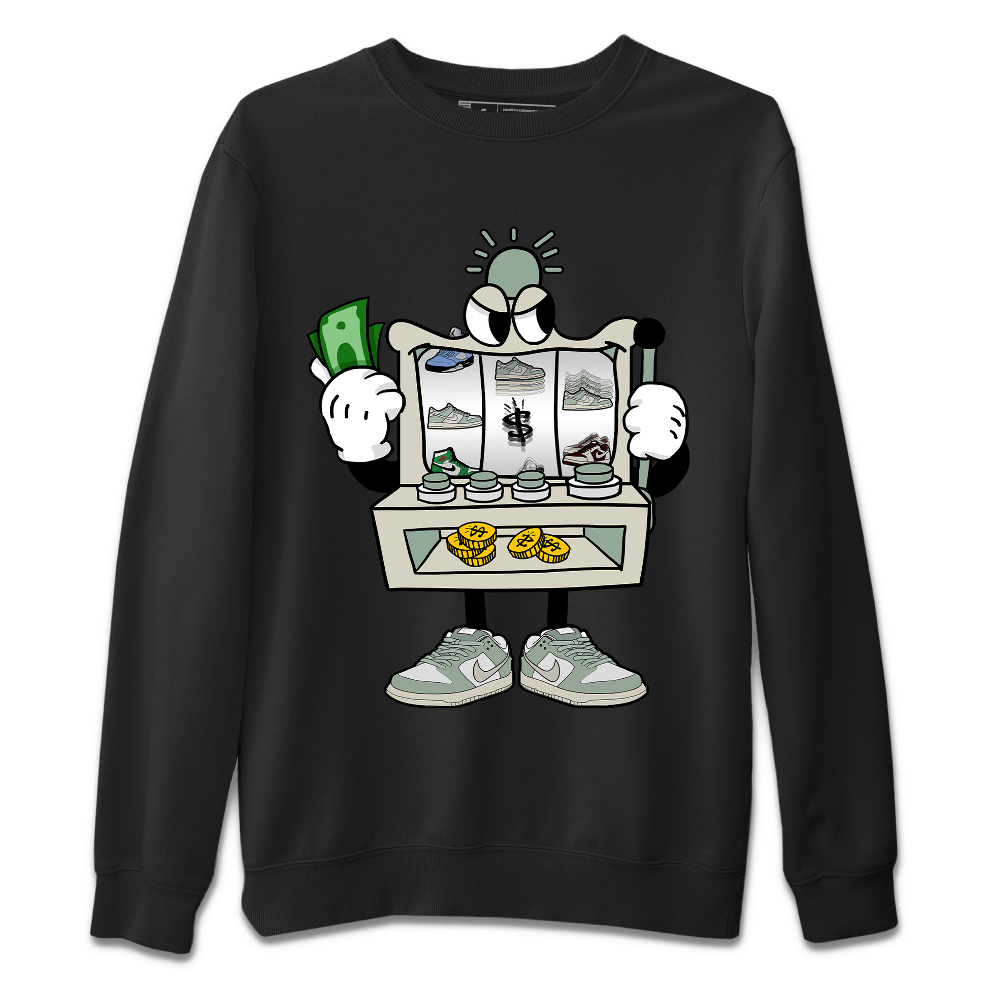 Dunk Low Mica Green Sneaker Match Tees Slot Machine Sneaker Tees Dunk Mica Green Sneaker Release Tees Unisex Shirts Black 2
