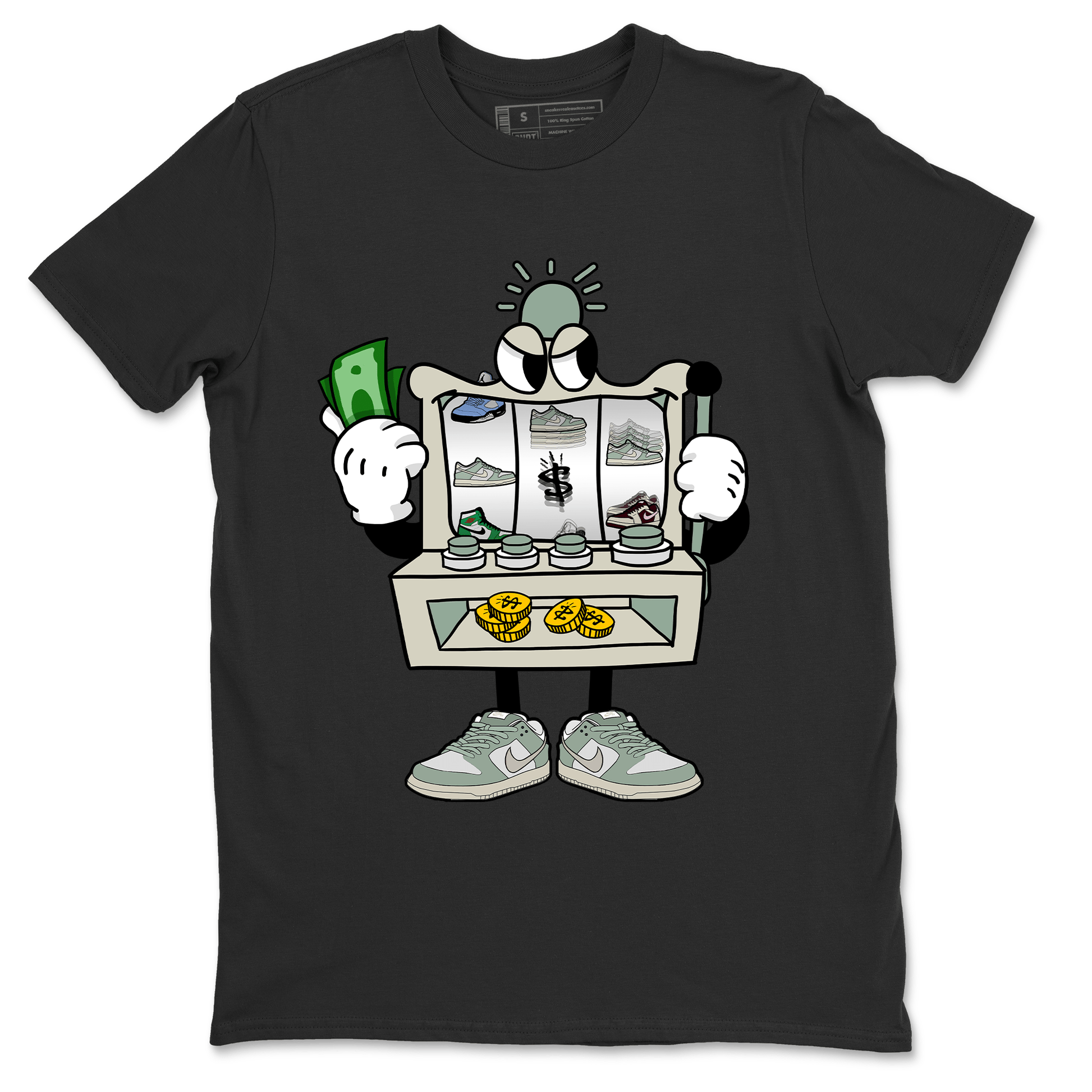 Dunk Low Mica Green Sneaker Match Tees Slot Machine Sneaker Tees Dunk Mica Green Sneaker Release Tees Unisex Shirts Black 2