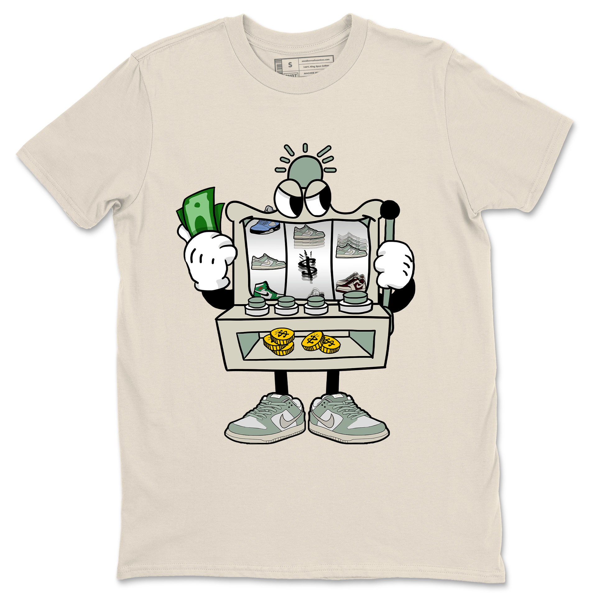 Dunk Low Mica Green Sneaker Match Tees Slot Machine Sneaker Tees Dunk Mica Green Sneaker Release Tees Unisex Shirts Natural 2