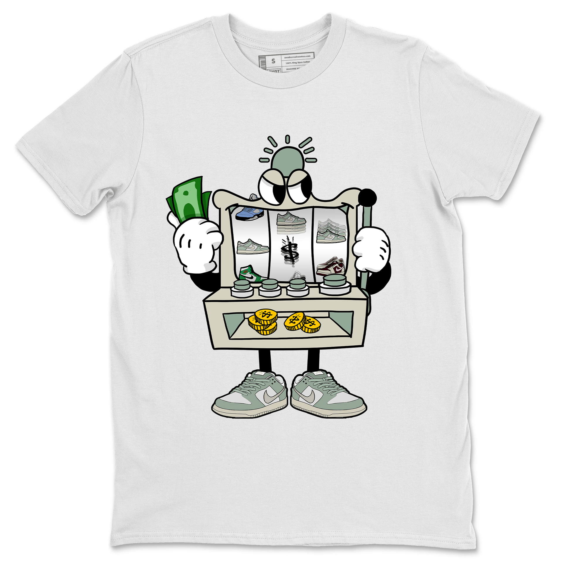 Dunk Low Mica Green Sneaker Match Tees Slot Machine Sneaker Tees Dunk Mica Green Sneaker Release Tees Unisex Shirts White 2