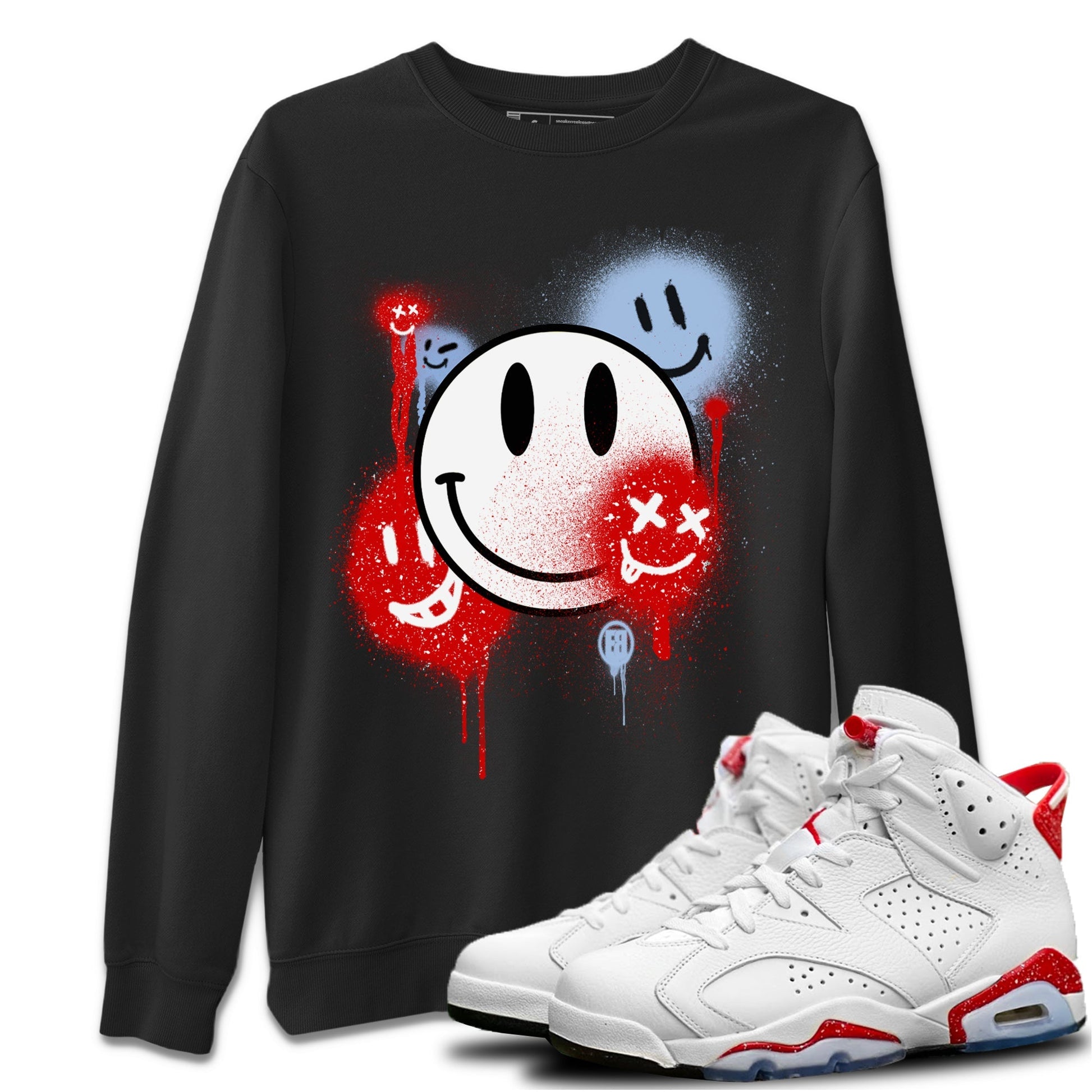 Jordan 6 Red Velvet Cookies Sneaker Match Tees Smile Painting Sneaker Tees Jordan 6 Red Velvet Cookies Sneaker Release Tees Unisex Shirts
