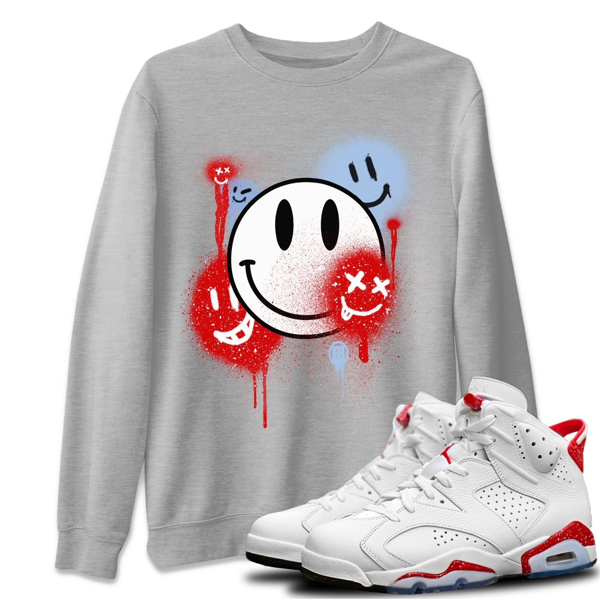 Jordan 6 Red Velvet Cookies Sneaker Match Tees Smile Painting Sneaker Tees Jordan 6 Red Velvet Cookies Sneaker Release Tees Unisex Shirts