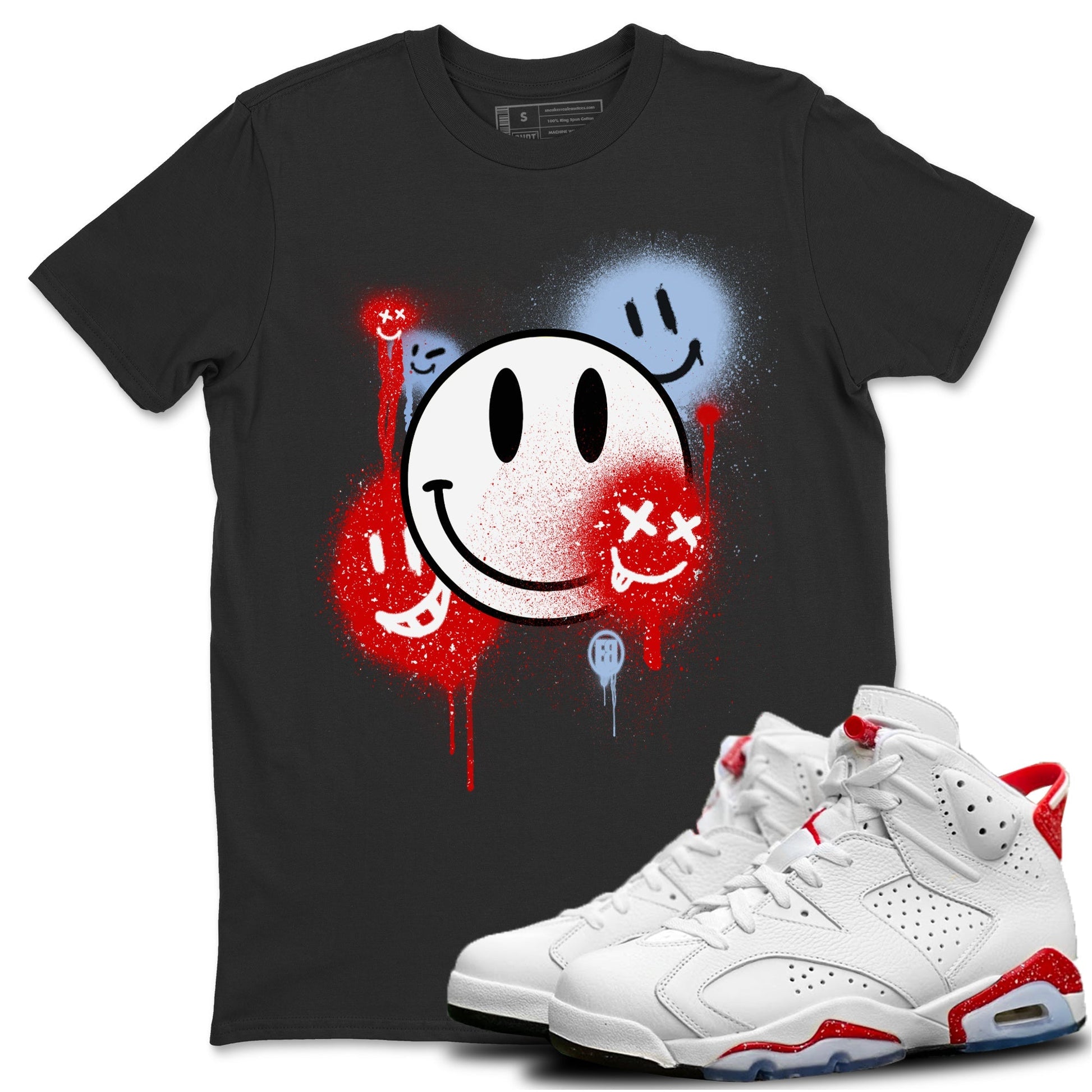 Jordan 6 Red Velvet Cookies Sneaker Match Tees Smile Painting Sneaker Tees Jordan 6 Red Velvet Cookies Sneaker Release Tees Unisex Shirts
