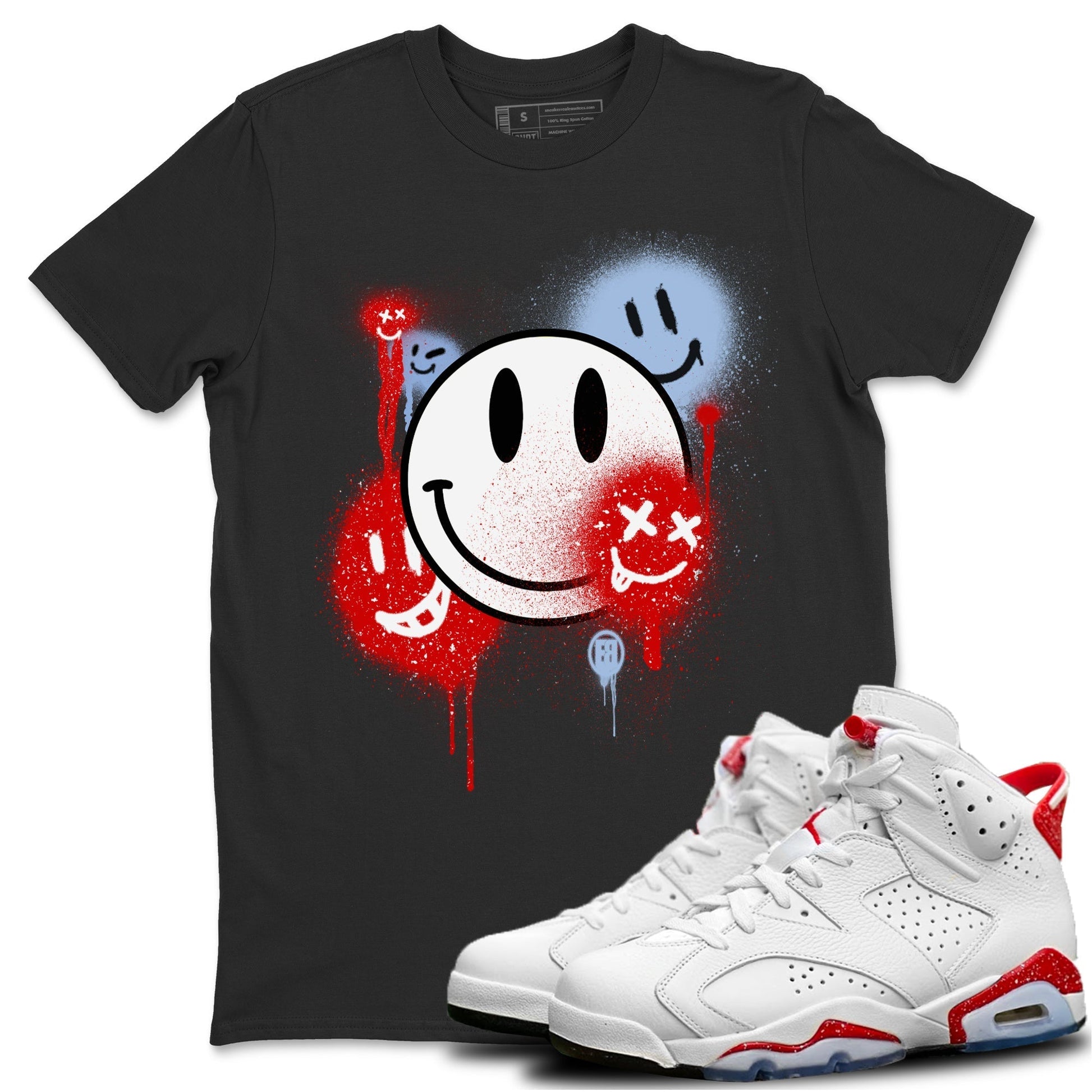 Jordan 6 Red Velvet Cookies Sneaker Match Tees Smile Painting Sneaker Tees Jordan 6 Red Velvet Cookies Sneaker Release Tees Unisex Shirts