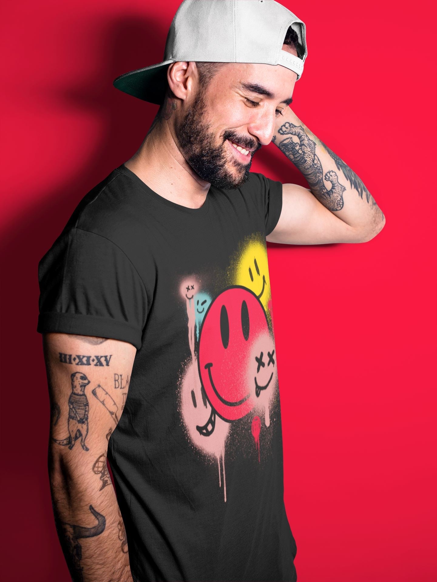 Yeezy 700 Hi-Res Red Sneaker Match Tees Smile Painting Sneaker Tees Yeezy 700 Hi-Res Red Sneaker Release Tees Unisex Shirts