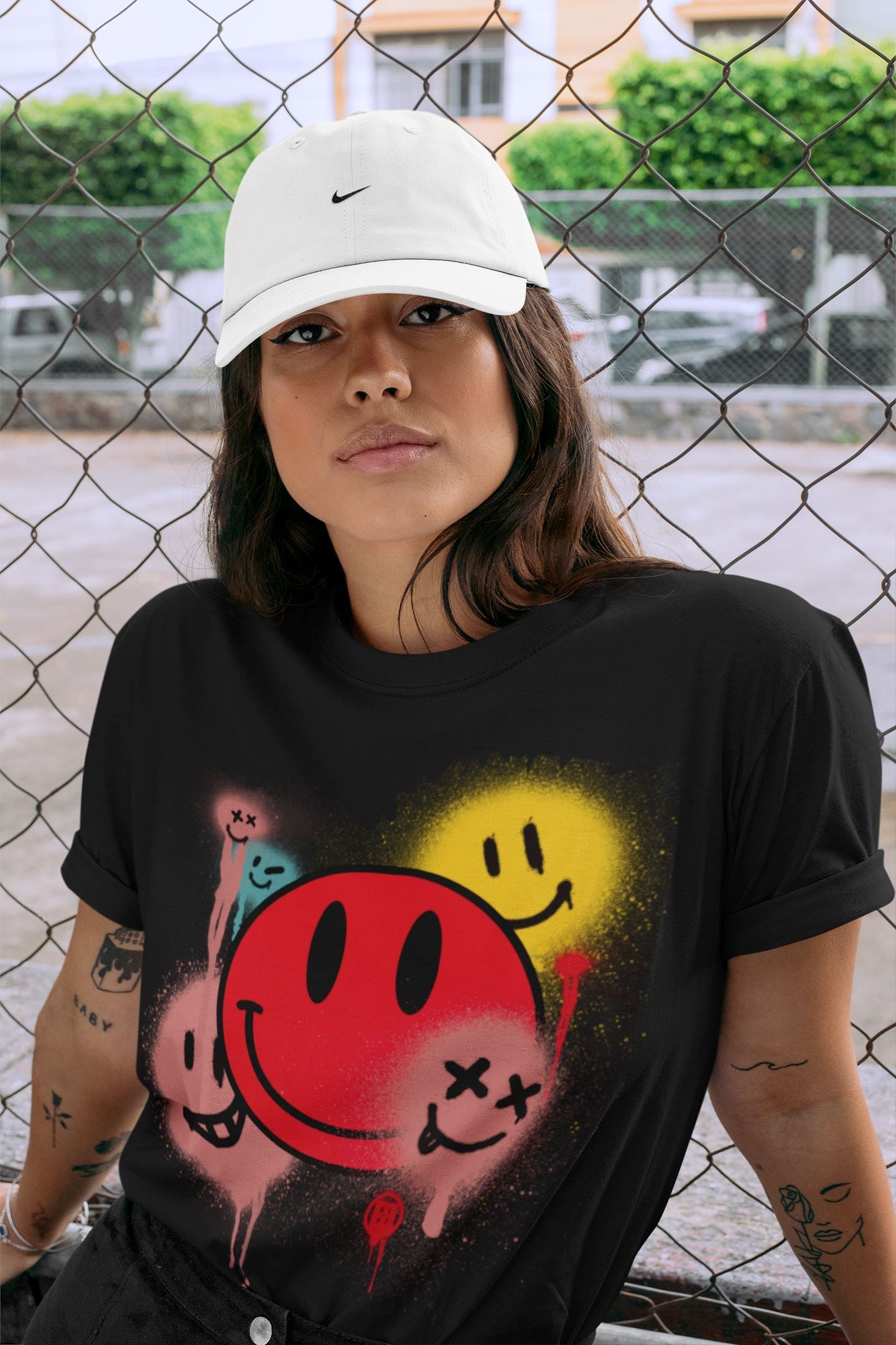 Yeezy 700 Hi-Res Red Sneaker Match Tees Smile Painting Sneaker Tees Yeezy 700 Hi-Res Red Sneaker Release Tees Unisex Shirts