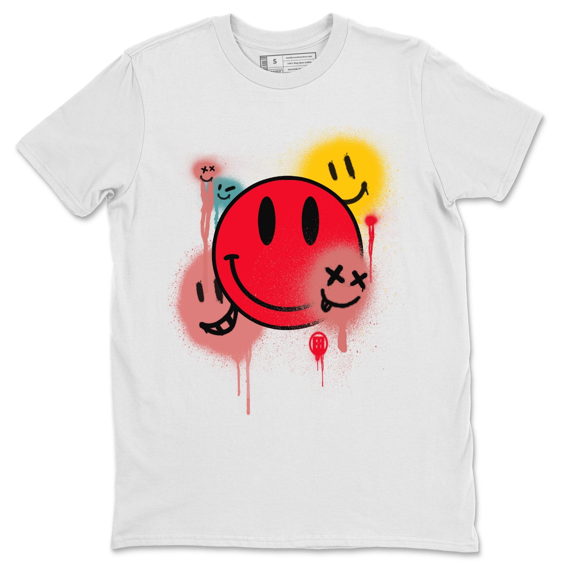 Yeezy 700 Hi-Res Red Sneaker Match Tees Smile Painting Sneaker Tees Yeezy 700 Hi-Res Red Sneaker Release Tees Unisex Shirts
