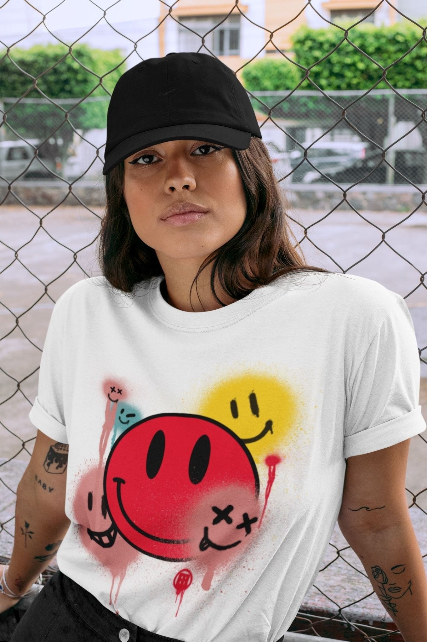 Yeezy 700 Hi-Res Red Sneaker Match Tees Smile Painting Sneaker Tees Yeezy 700 Hi-Res Red Sneaker Release Tees Unisex Shirts