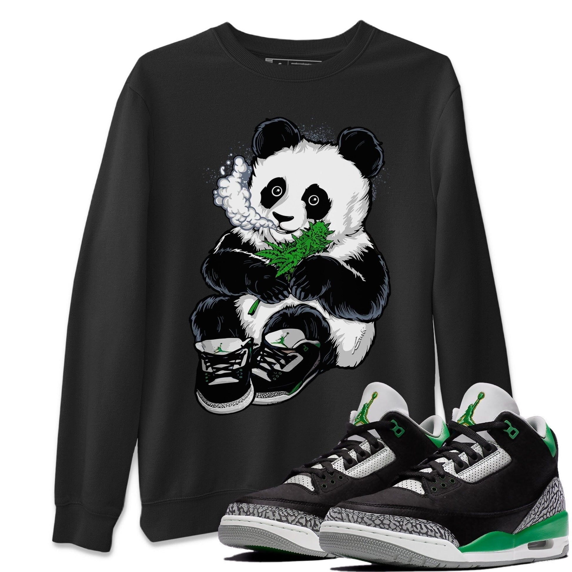 Jordan 3 Pine Green Sneaker Match Tees Smoking Panda Sneaker Tees Jordan 3 Pine Green Sneaker Release Tees Unisex Shirts
