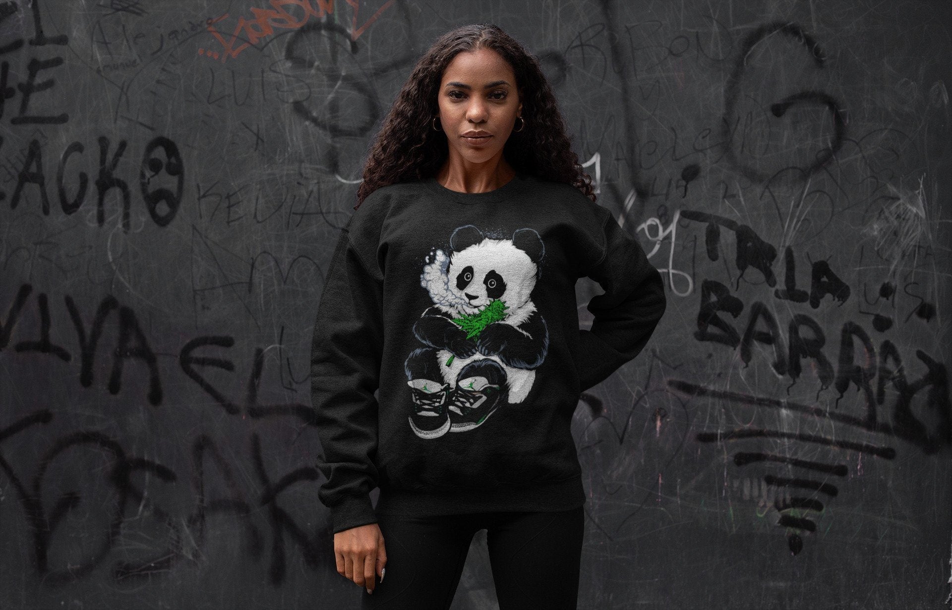 Jordan 3 Pine Green Sneaker Match Tees Smoking Panda Sneaker Tees Jordan 3 Pine Green Sneaker Release Tees Unisex Shirts