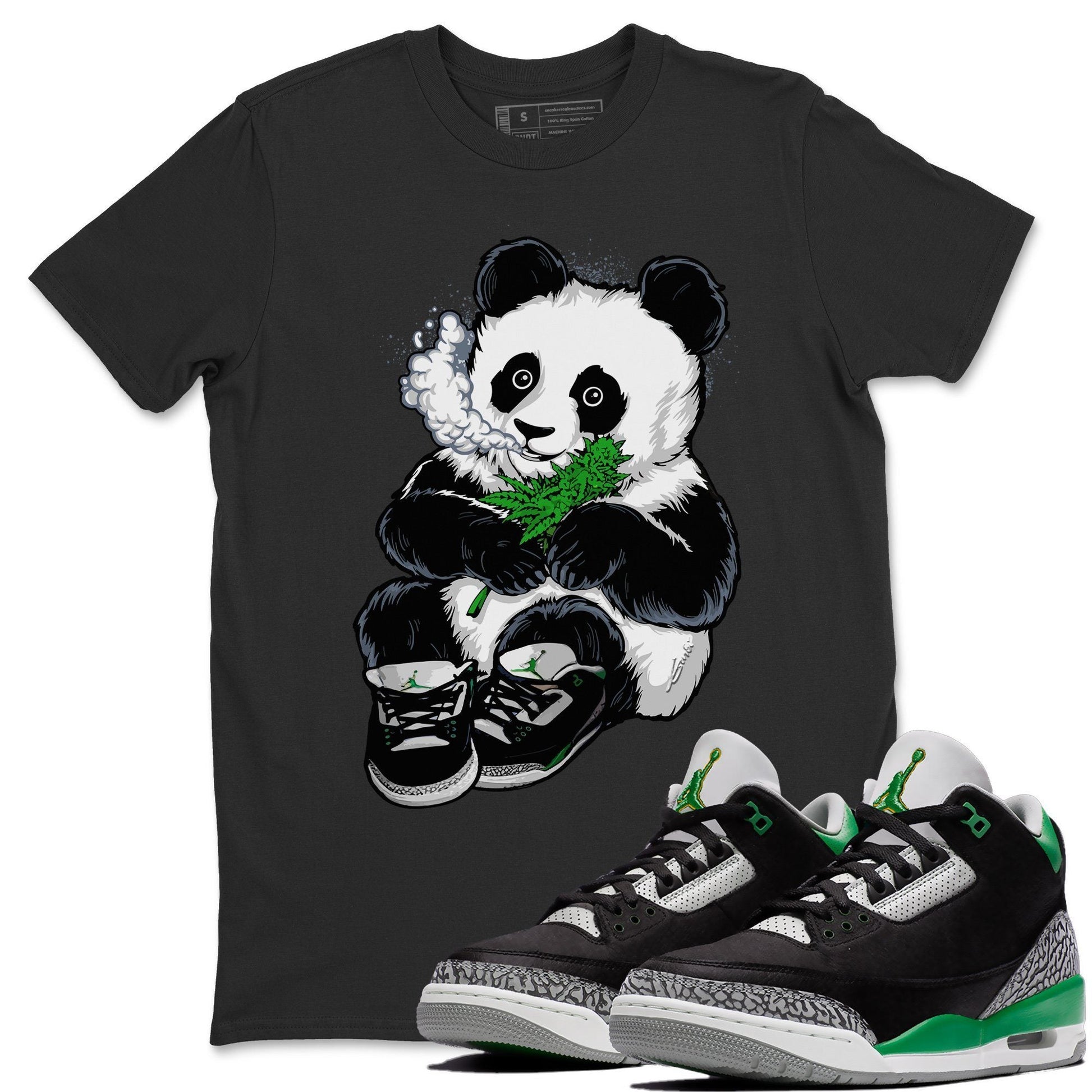 Jordan 3 Pine Green Sneaker Match Tees Smoking Panda Sneaker Tees Jordan 3 Pine Green Sneaker Release Tees Unisex Shirts
