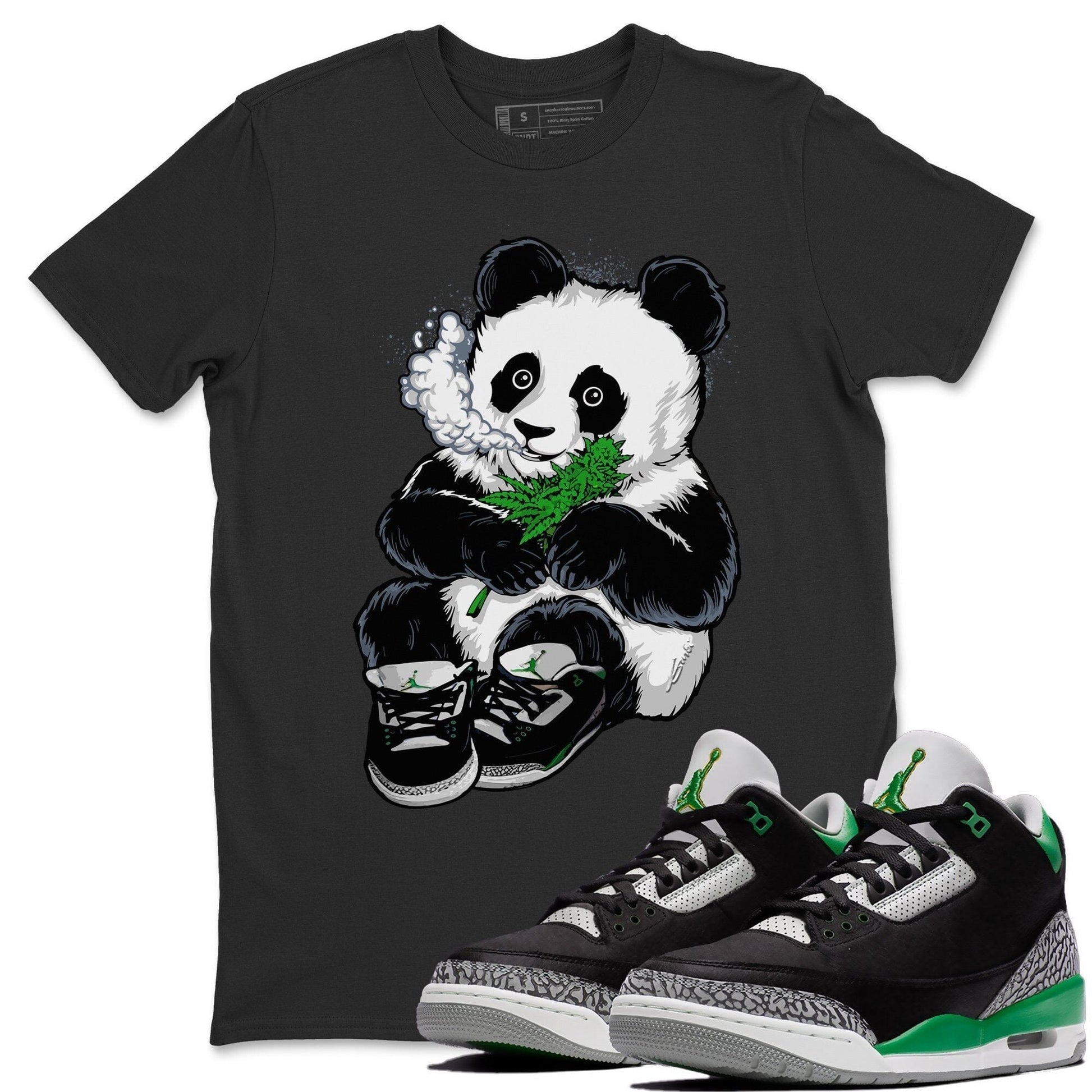 Jordan 3 Pine Green Sneaker Match Tees Smoking Panda Sneaker Tees Jordan 3 Pine Green Sneaker Release Tees Unisex Shirts