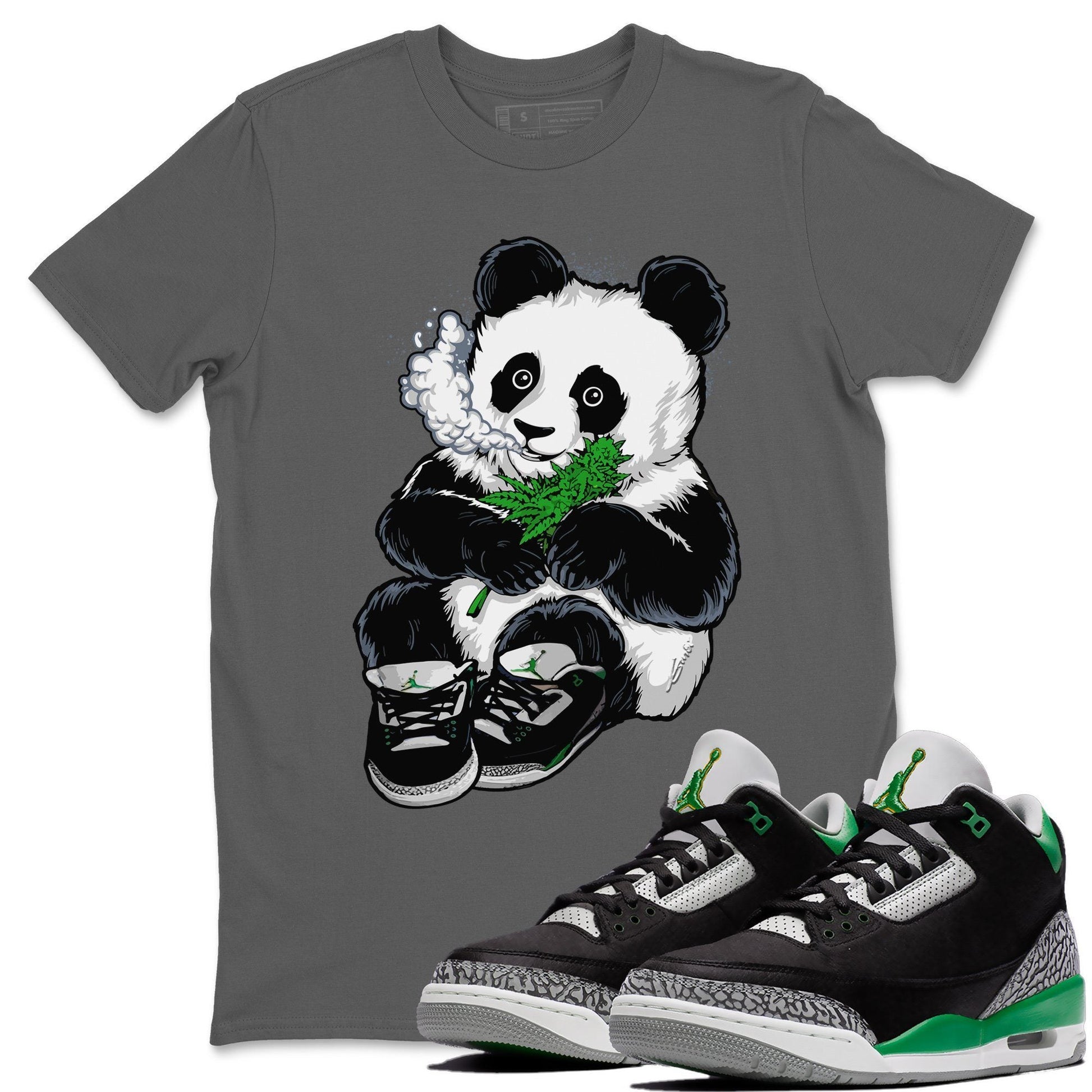 Jordan 3 Pine Green Sneaker Match Tees Smoking Panda Sneaker Tees Jordan 3 Pine Green Sneaker Release Tees Unisex Shirts